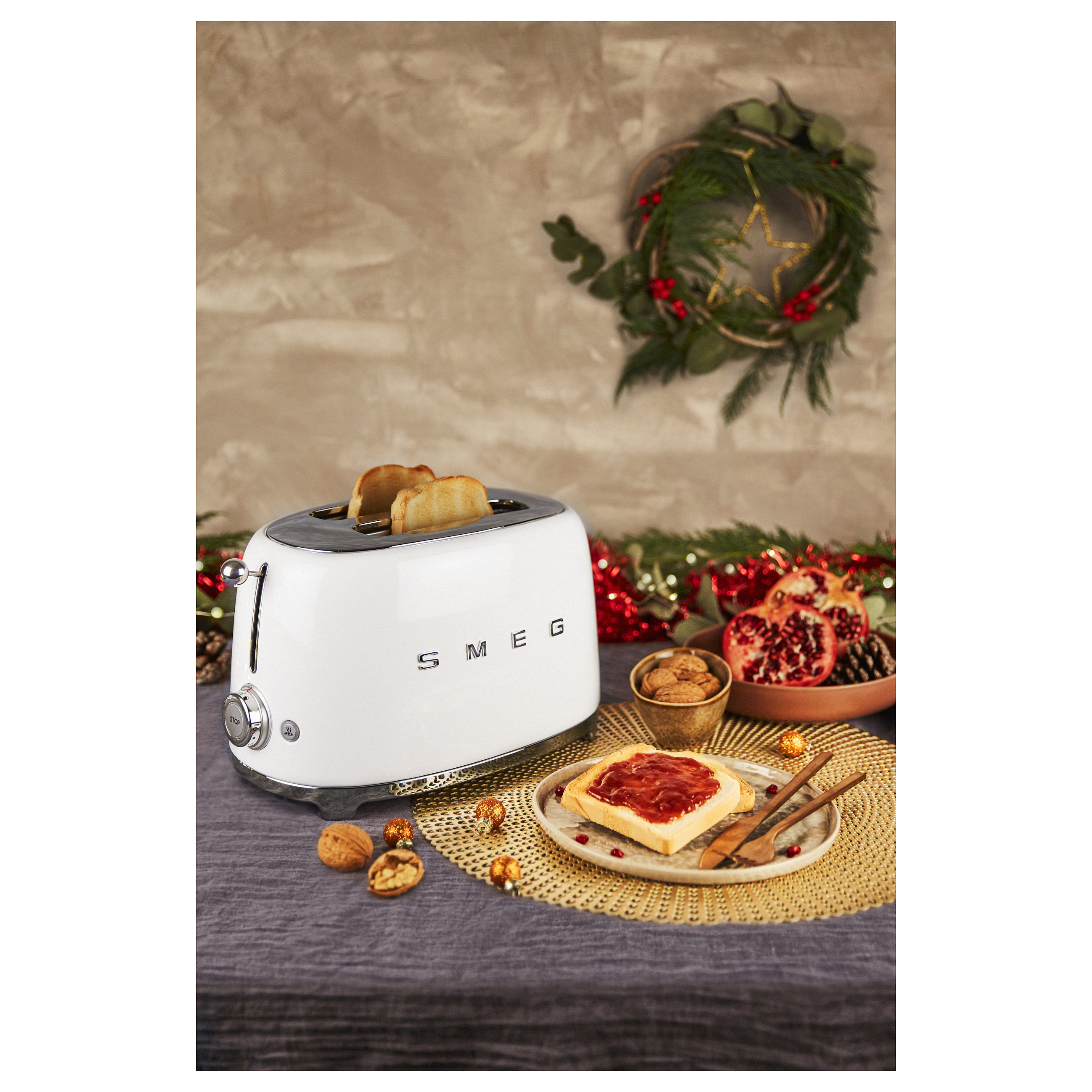 Toster SMEG TSF01WHEU 50's Style (2 utora, 950W, 6 razina tostiranja) White-3