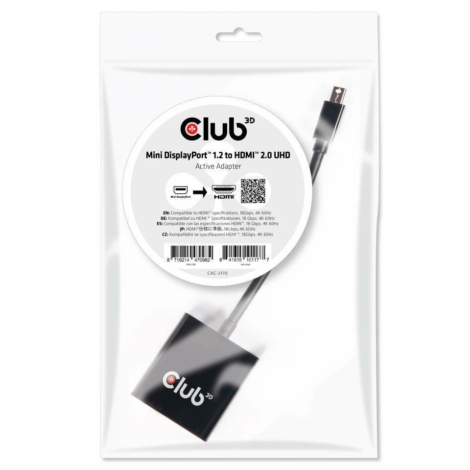 Adapter CLUB 3D CAC-2170 (Mini DisplayPort 1.2 to HDMI 2.0 UHD)-1