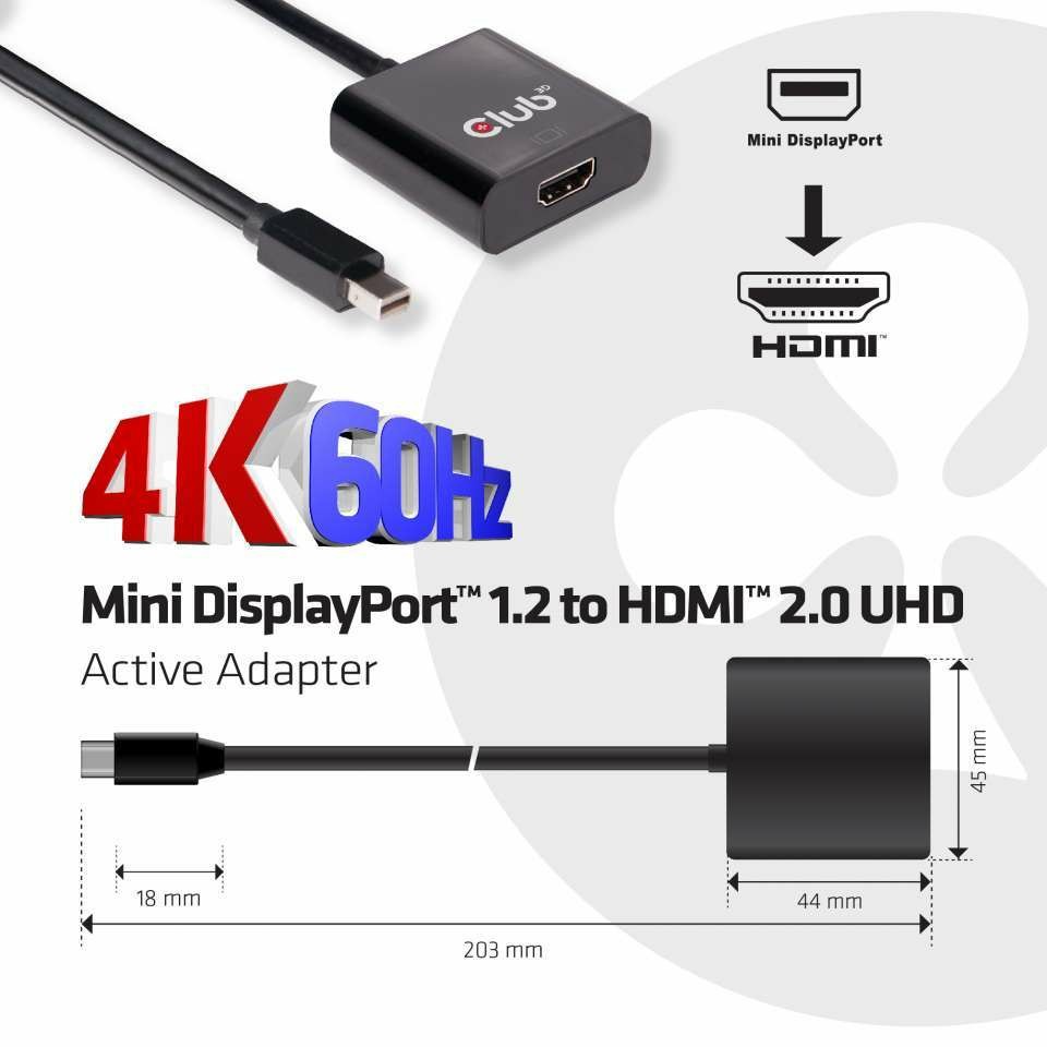 Adapter CLUB 3D CAC-2170 (Mini DisplayPort 1.2 to HDMI 2.0 UHD)-2