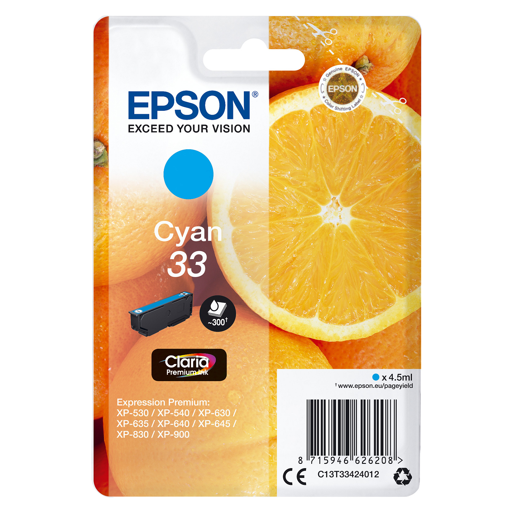 Toner EPSON ORANGES SINGLEPACK CYAN 33