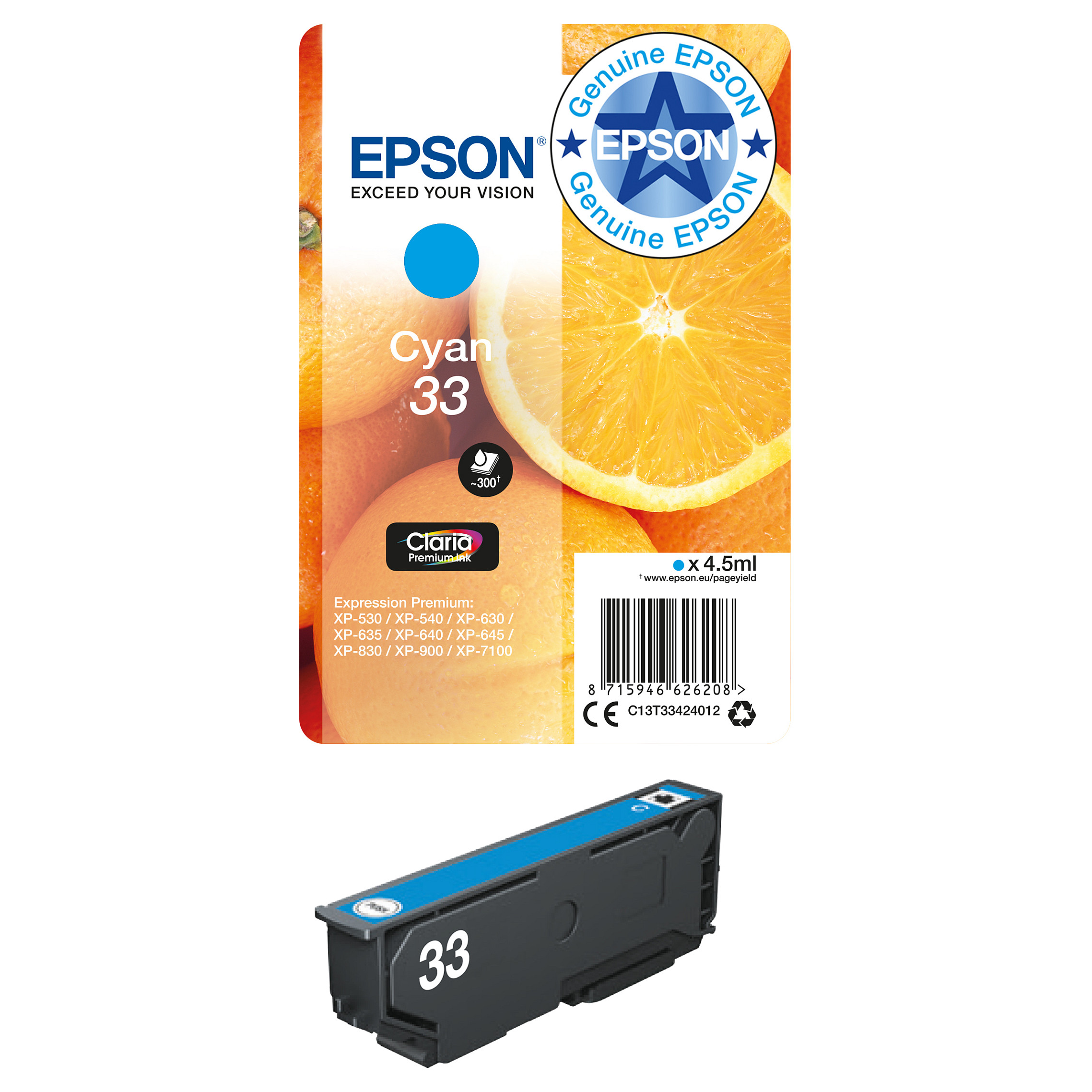 Toner EPSON ORANGES SINGLEPACK CYAN 33-1