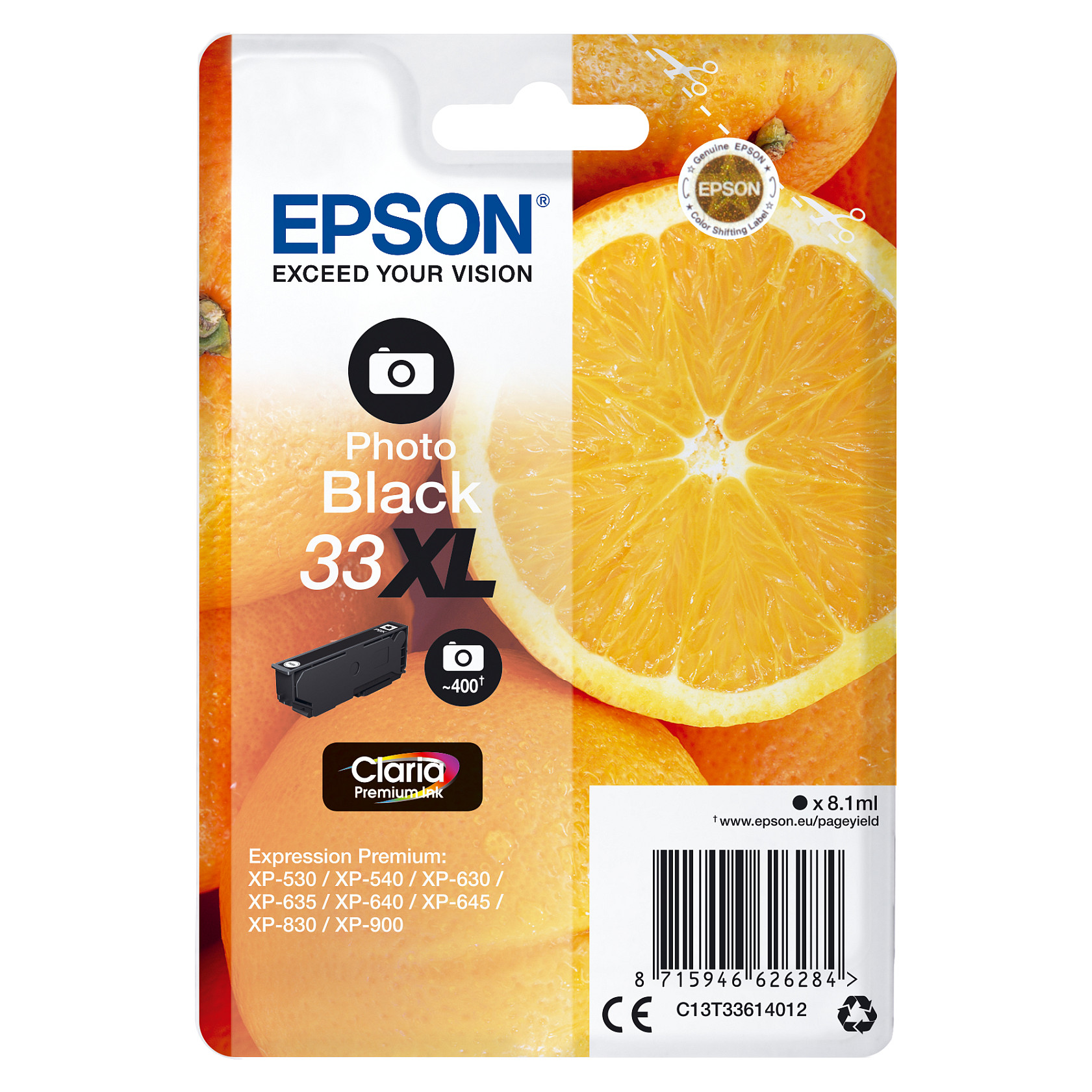 Tinta EPSON 33XL Photo Black (C13T33614012, Claria Premium)-0