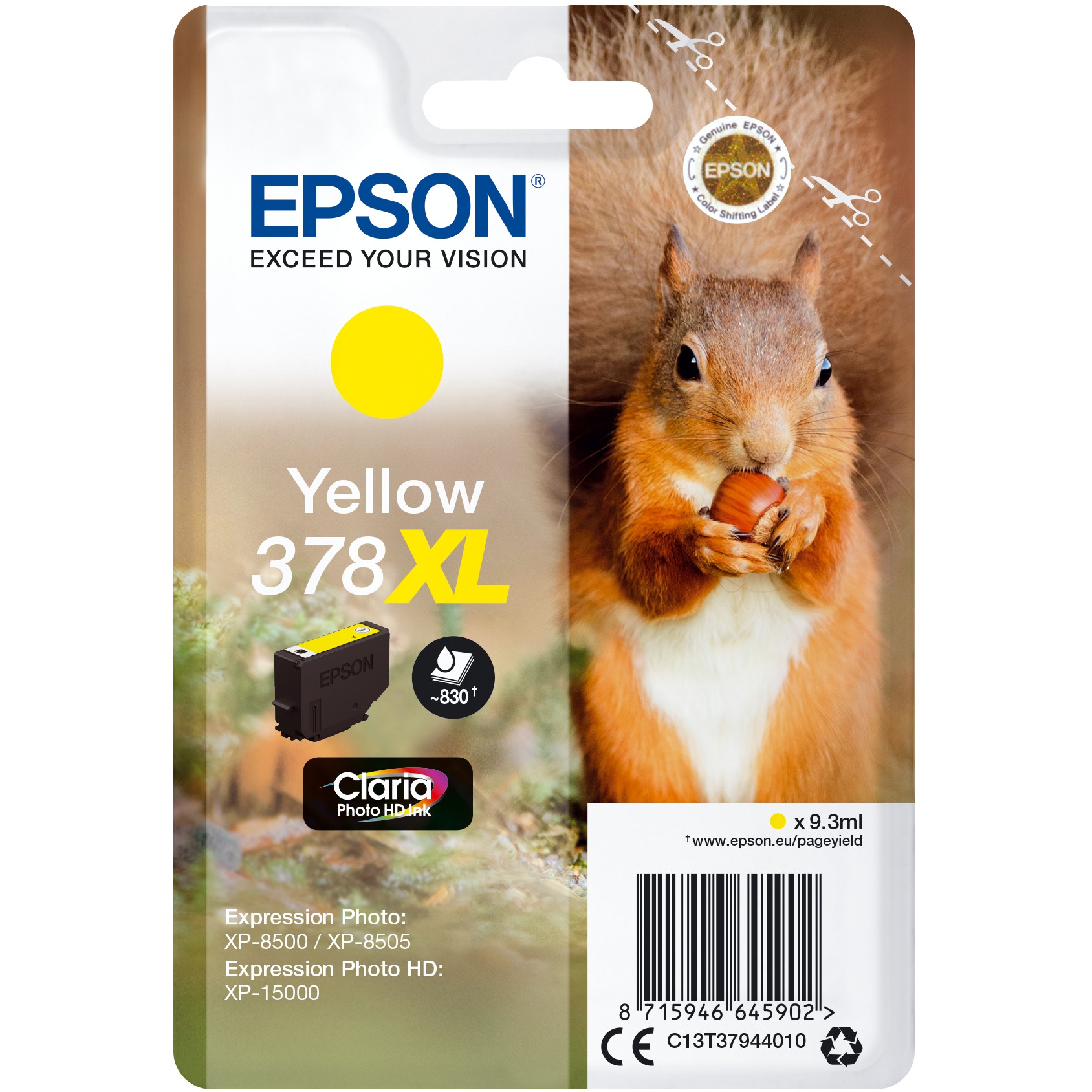 Tinta EPSON SQUIRREL SINGLEPACK 378XL žuta boja-0