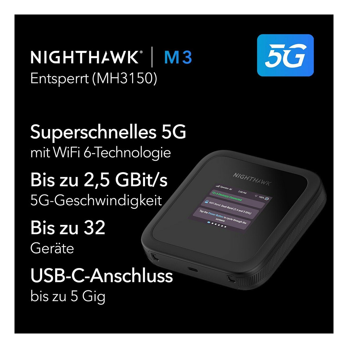 Router NETGEAR Nighthawk M3 5G Mobil-1