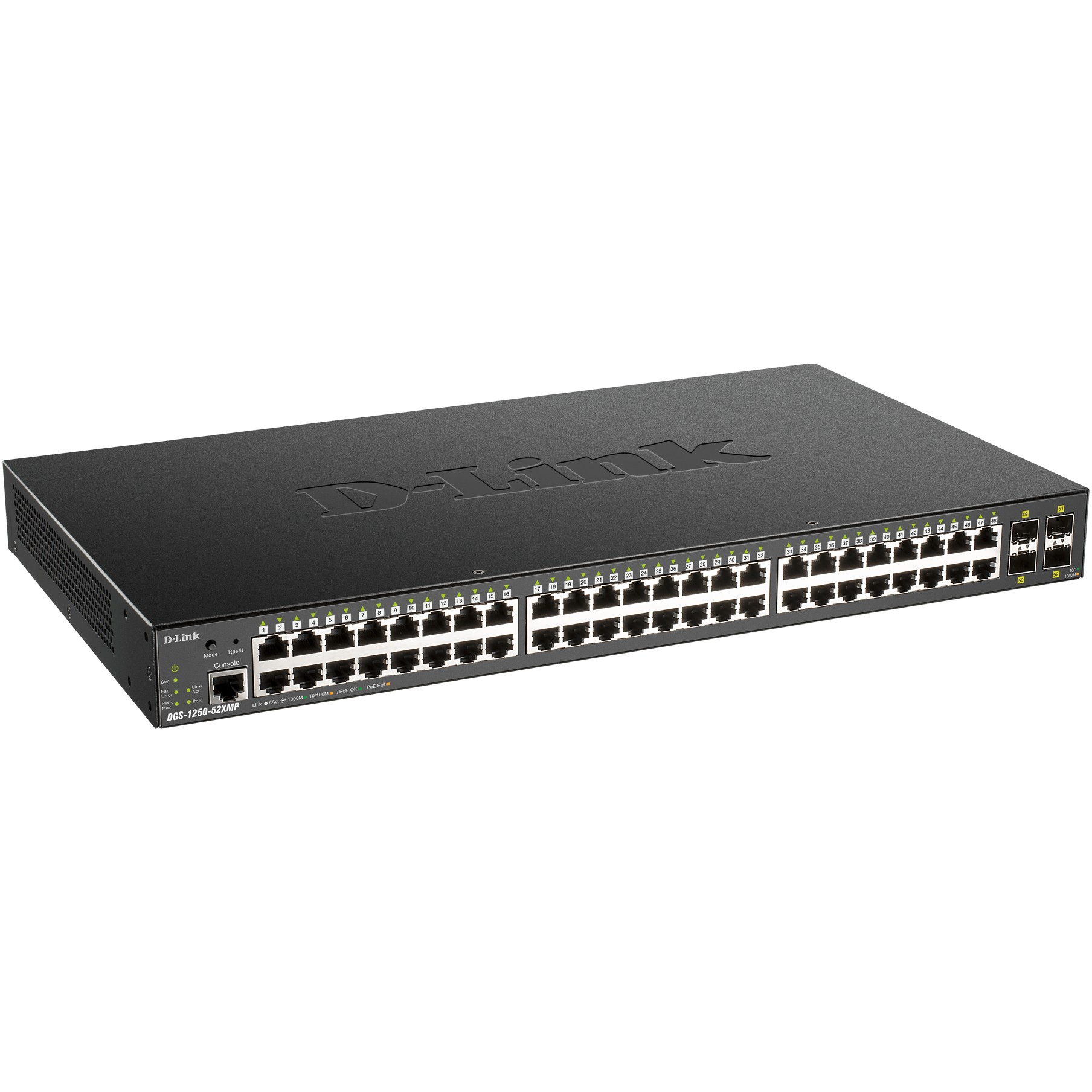Switch D-LINK DGS-1250-52XMP/E Gigabit Ethernet Power over Ethernet (PoE) Crna-1