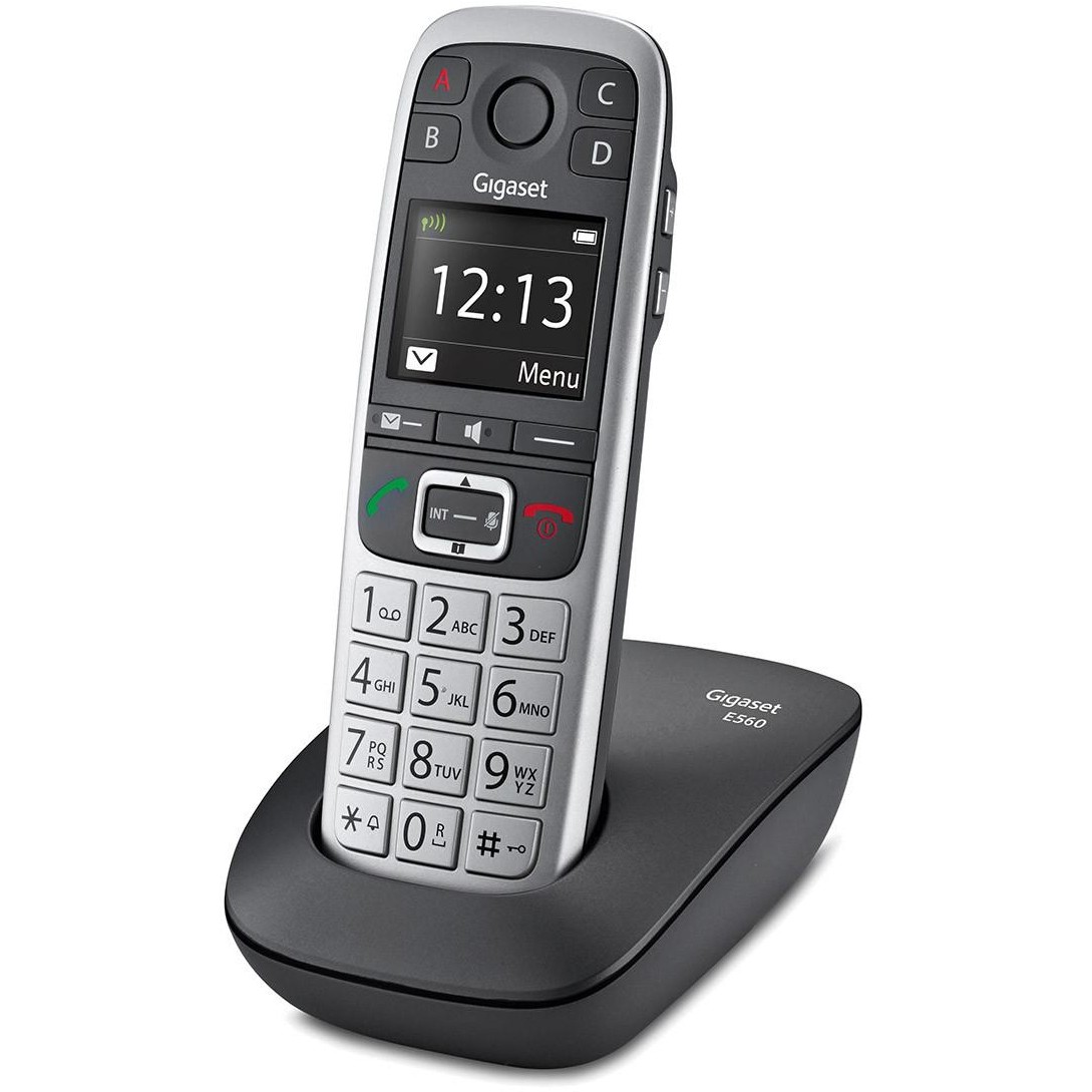 Telefon GIGASET E560 (DECT telefon, ID pozivatelja, Crna, Srebrna)-0