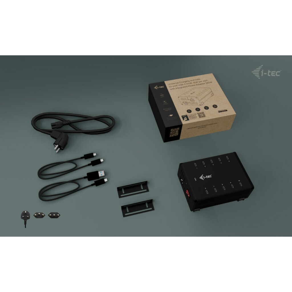 HUB I-TEC punjenje HUB 10X USB-C/USB-C/USB-A 15W/PORT 180W-2