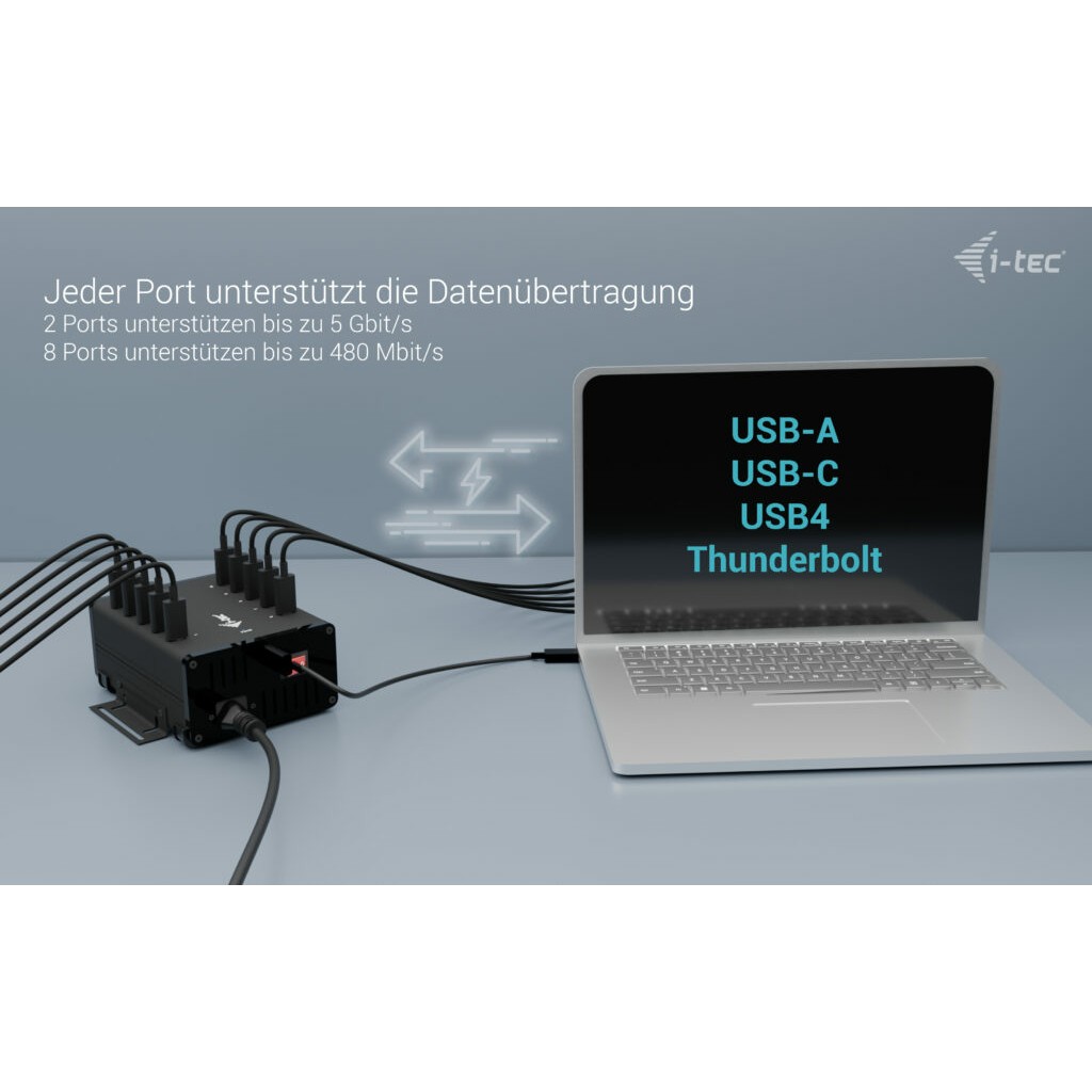 HUB I-TEC punjenje HUB 10X USB-C/USB-C/USB-A 15W/PORT 180W-4