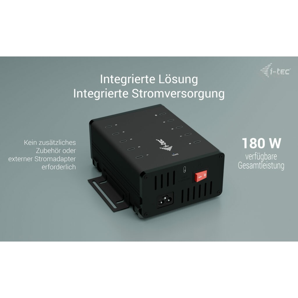 HUB I-TEC punjenje HUB 10X USB-C/USB-C/USB-A 15W/PORT 180W-7