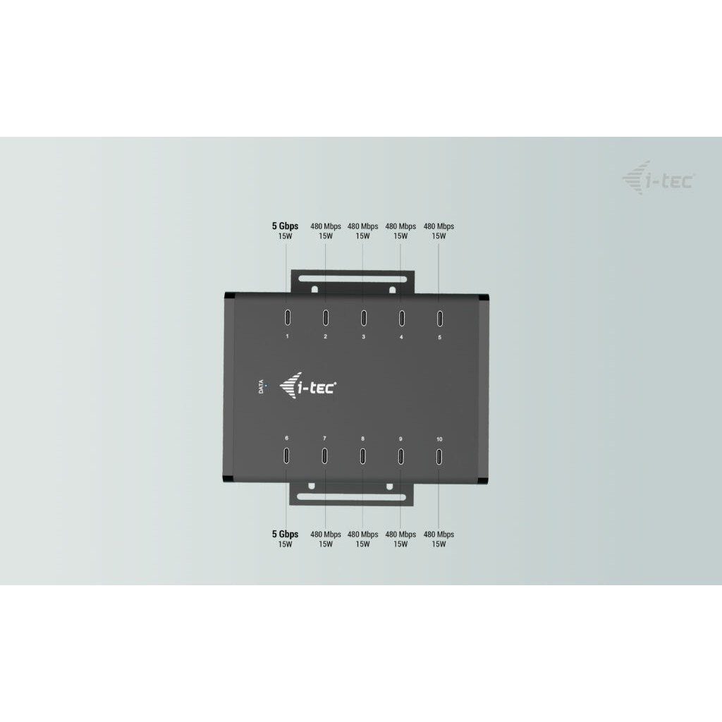 HUB I-TEC punjenje HUB 10X USB-C/USB-C/USB-A 15W/PORT 180W-10