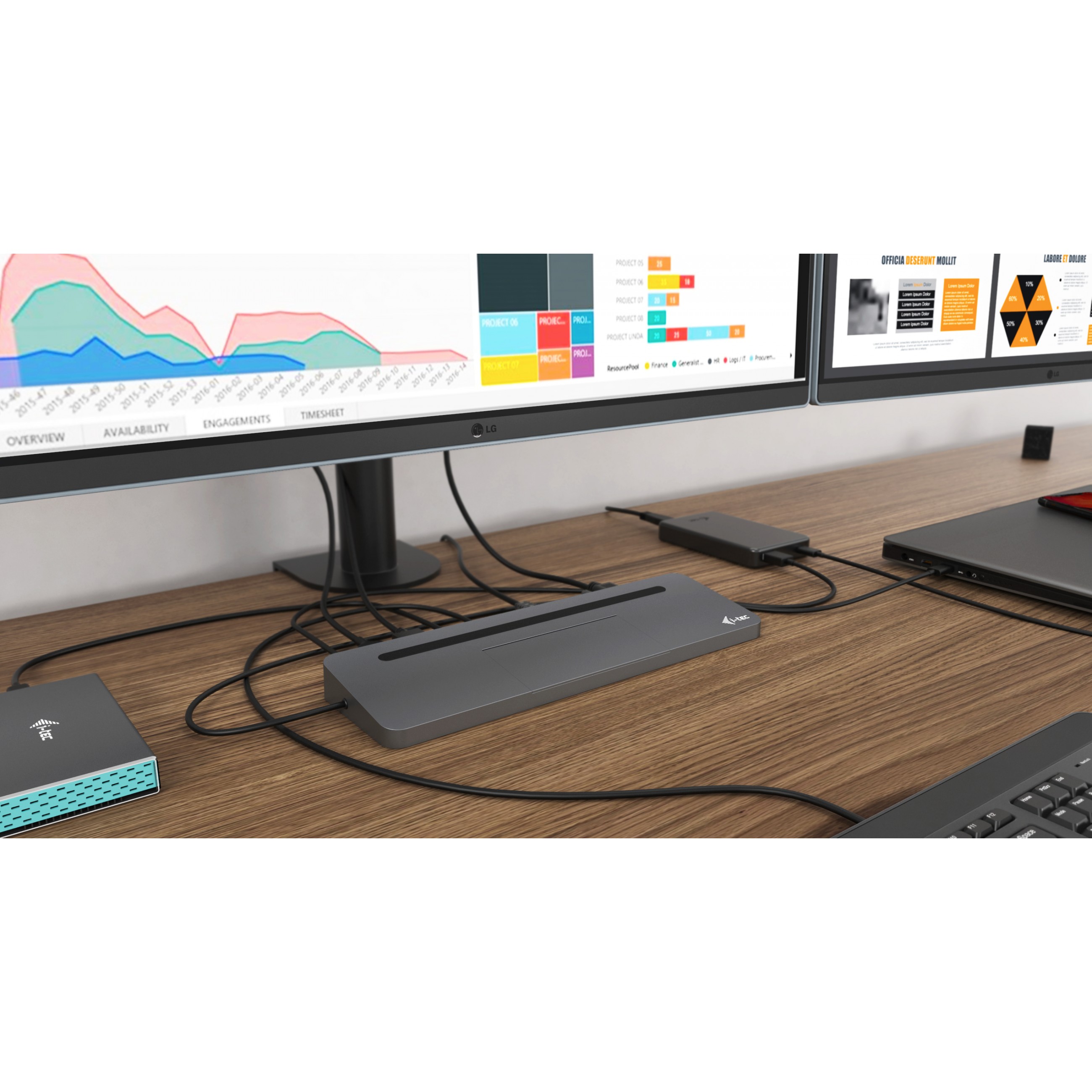 Docking Station I-TEC i-tec Metal USB-C Ergonomic 4K 3x Display Docking Station + Power Delivery 85 W-9