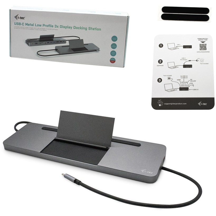 Docking Station I-TEC i-tec Metal USB-C Ergonomic 4K 3x Display Docking Station + Power Delivery 85 W-12