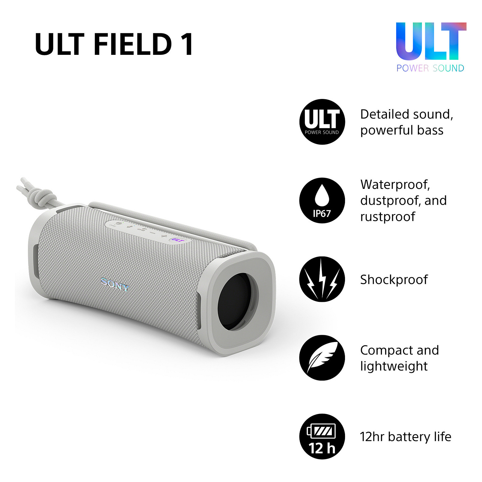 Prijenosni Bluetooth zvučnik SONY ULT FIELD 1 bijeli-10