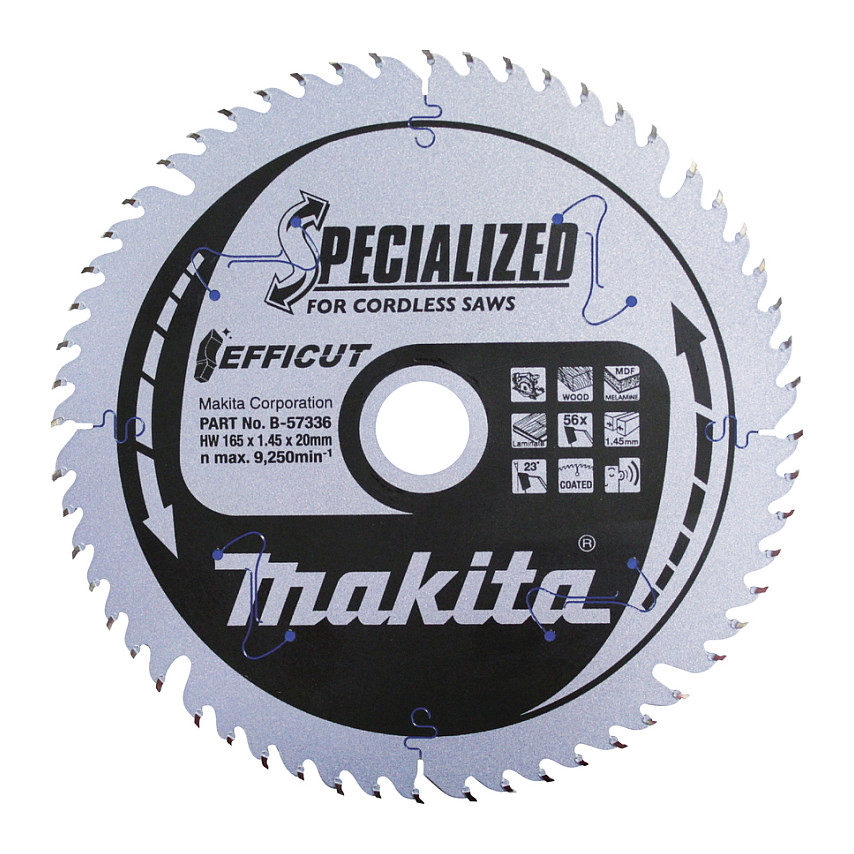 List za kružnu pilu MAKITA E-12011 Efficut (165x20mm, 56 zuba, za MDF/Laminat)