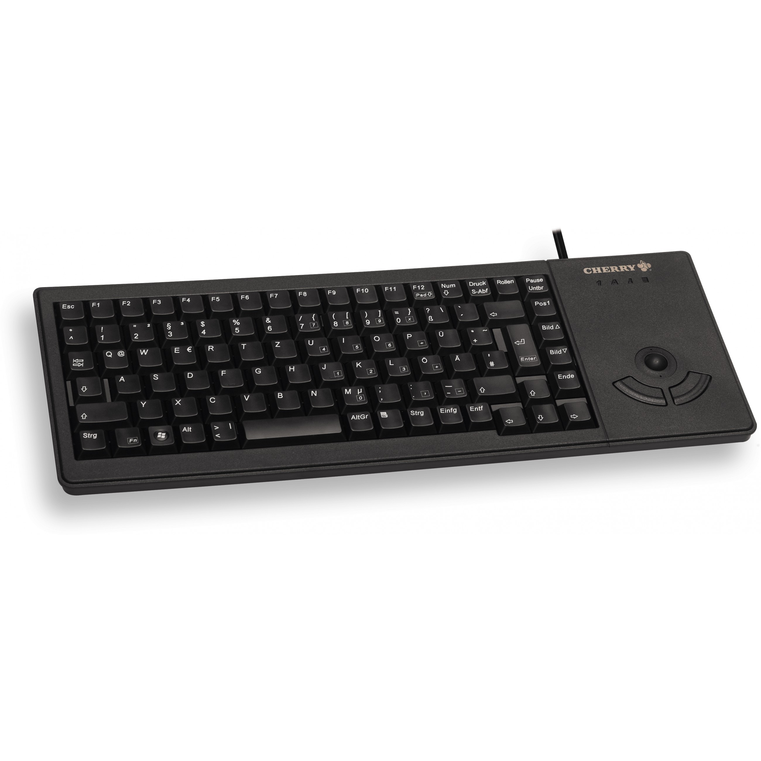 Tipkovnica CHERRY G84-5400 (Trackball, USB, DE-Layout, crna) – internacionalna non HR tipkovnica