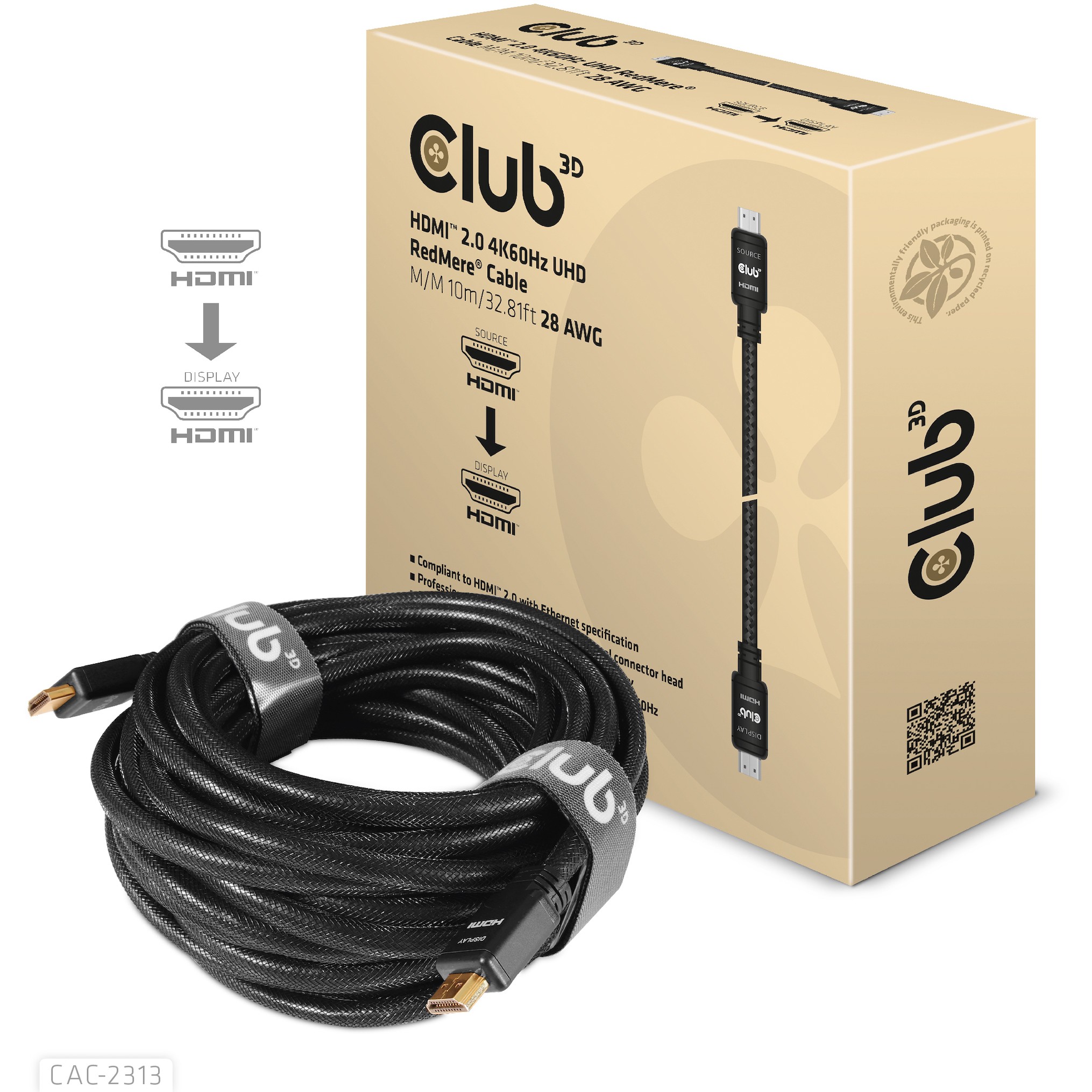 Kabel CLUB 3D HDMI 2.0 4K60Hz RedMere 10m-0