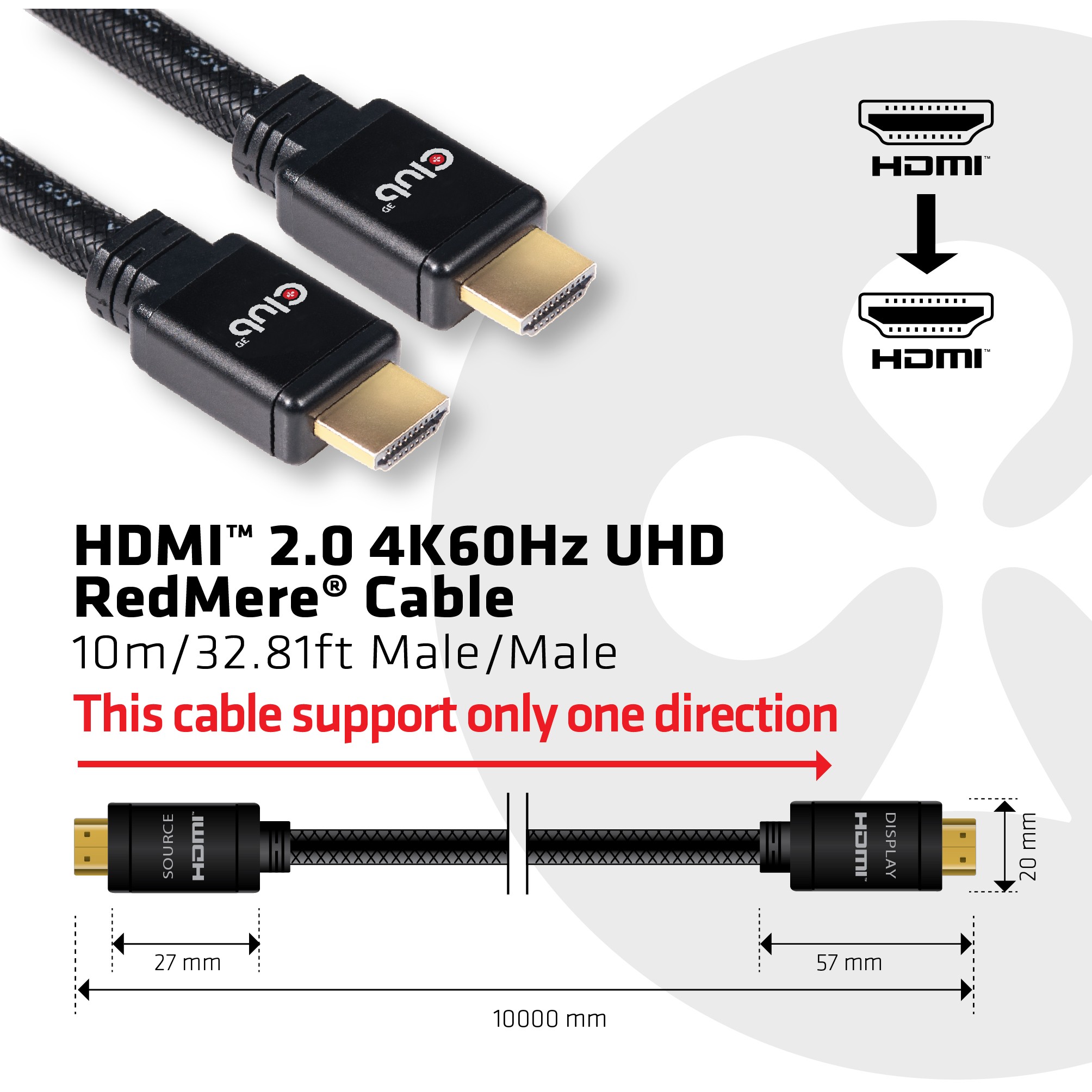Kabel CLUB 3D HDMI 2.0 4K60Hz RedMere 10m-7