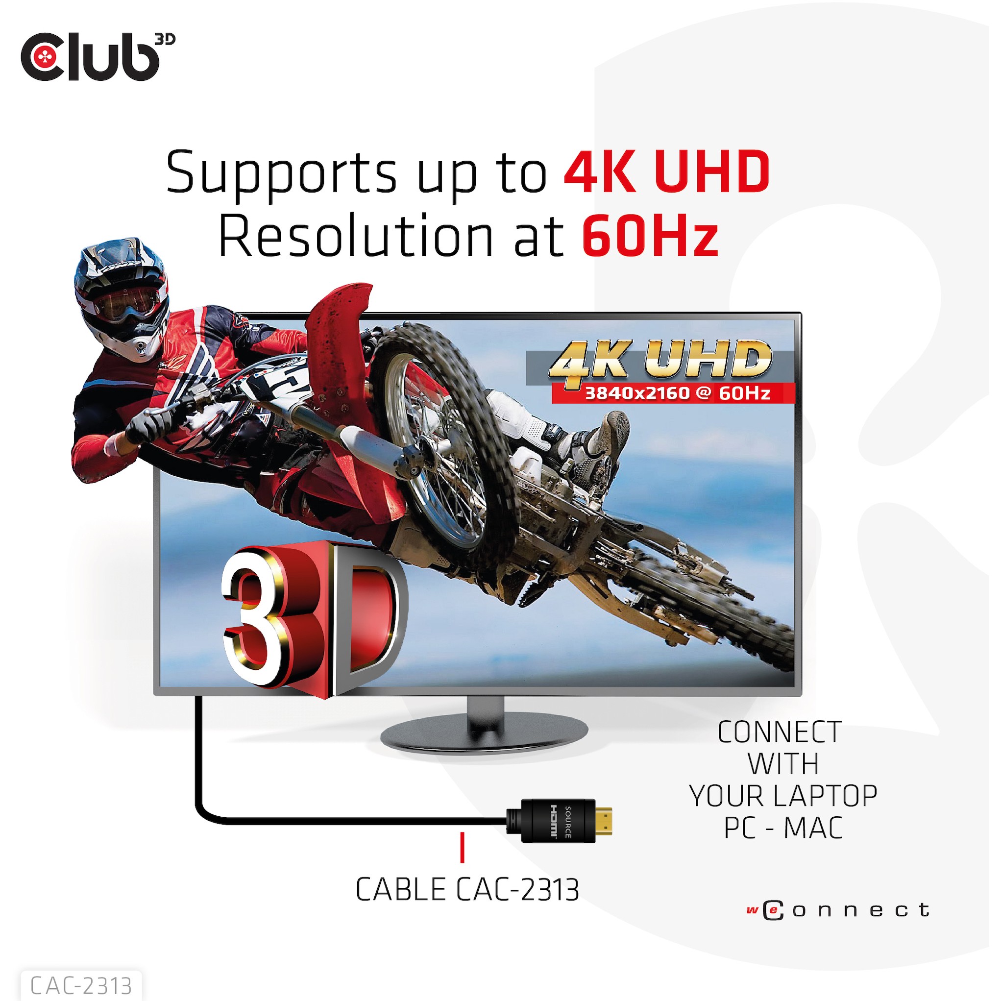 Kabel CLUB 3D HDMI 2.0 4K60Hz RedMere 10m-10