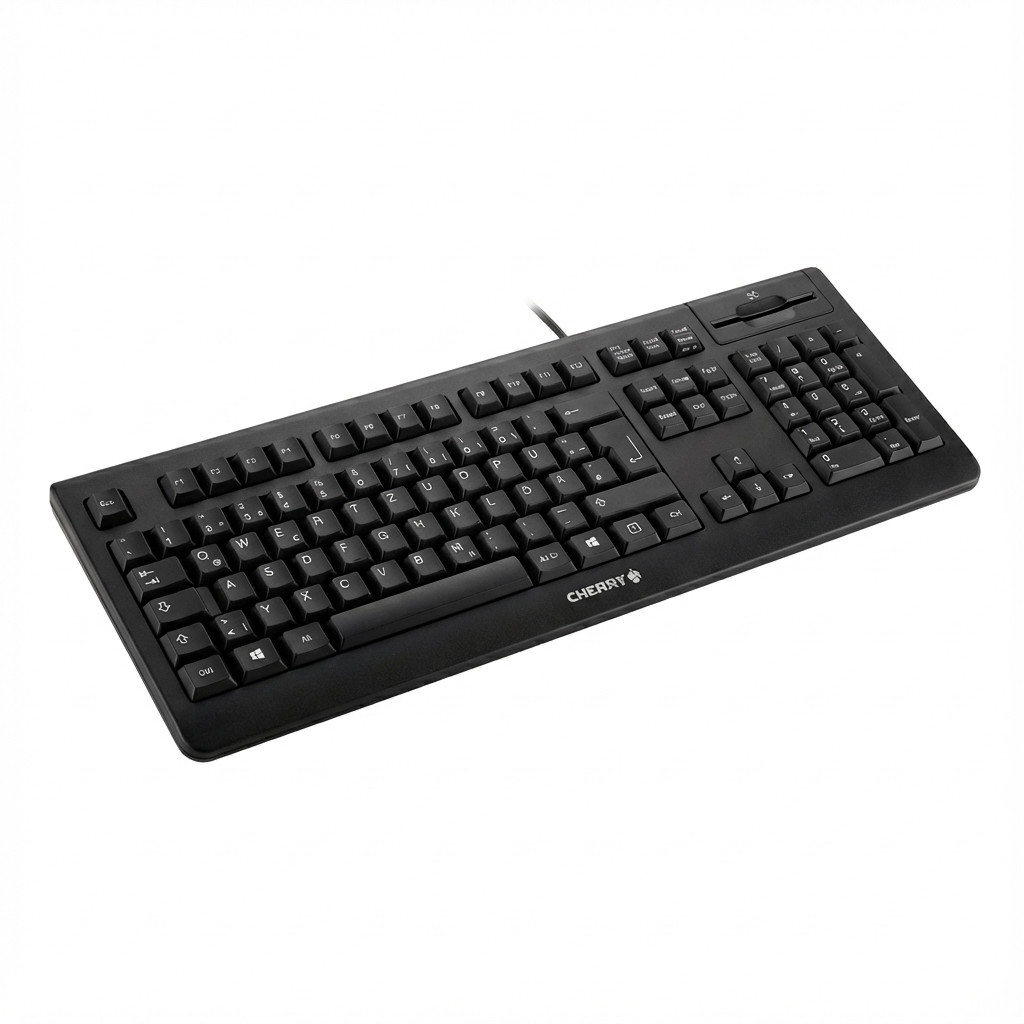 Tipkovnica CHERRY KC 1000 SC (Office, USB, QWERTZ, Njemački, Crna) – internacionalna non HR tipkovnica-0