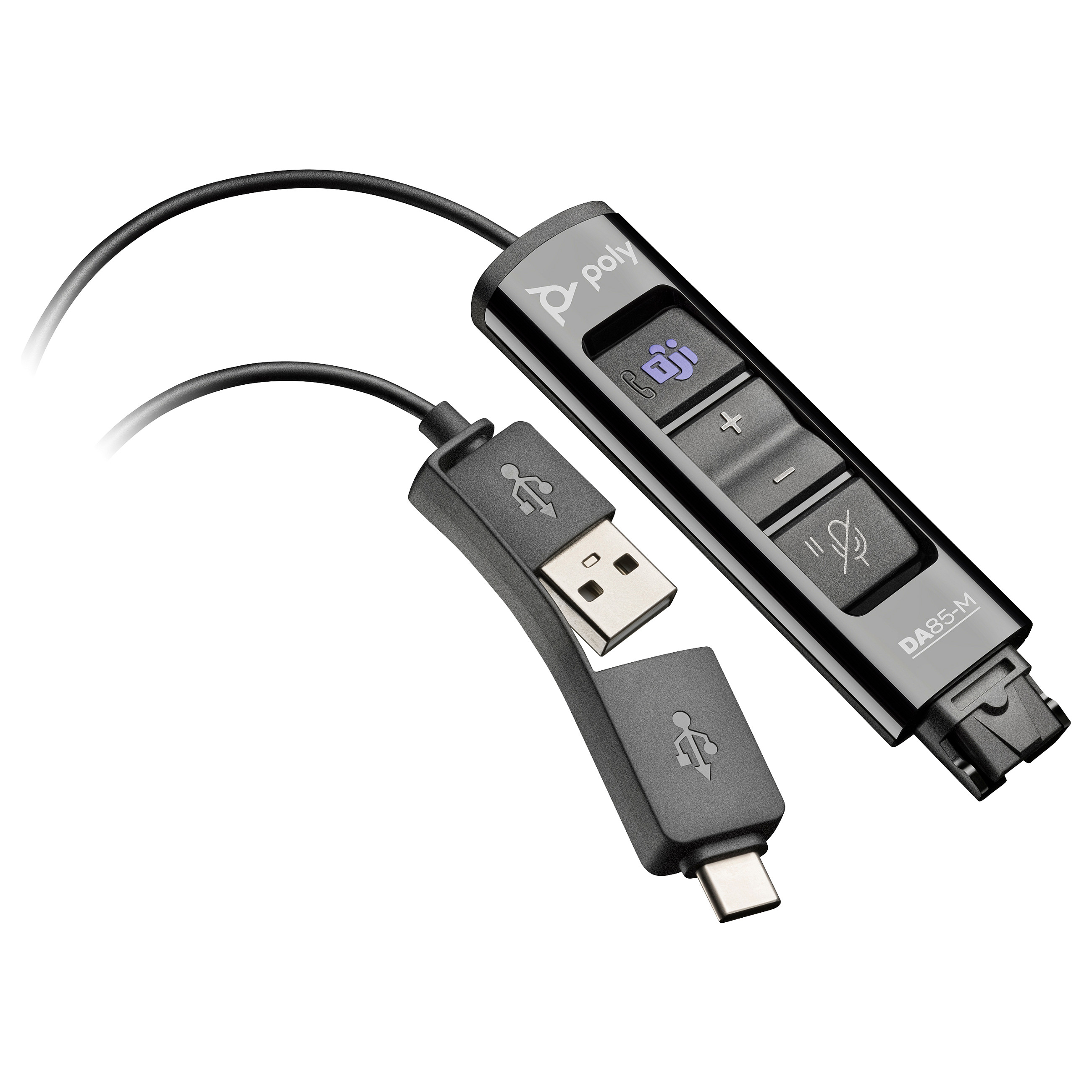 Adapter POLY DA85-M (USB-A/USB-C na QD, crni)-0