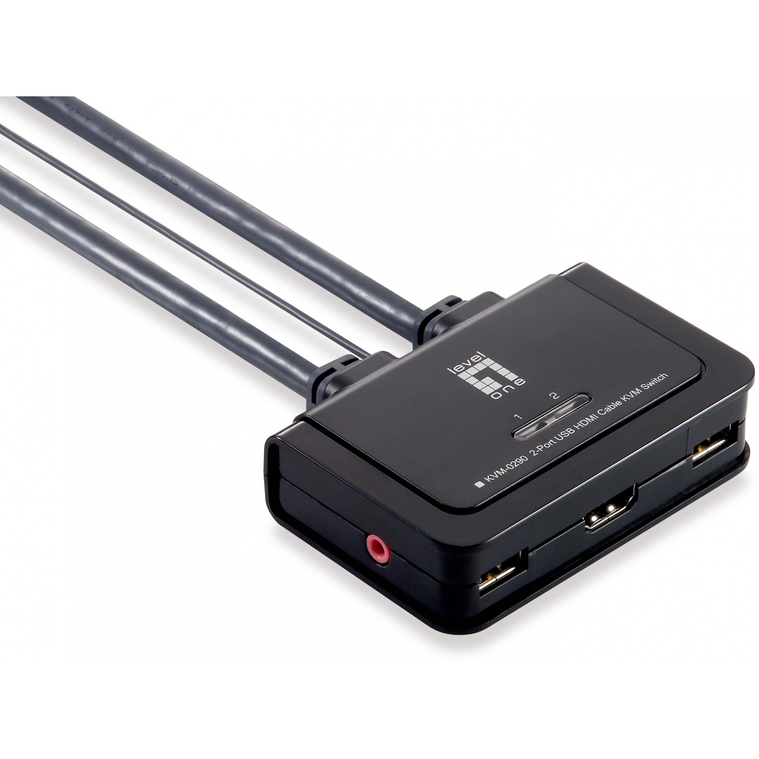 Prekidač LEVELONE 2-Port USB HDMI Cable KVM Switch
