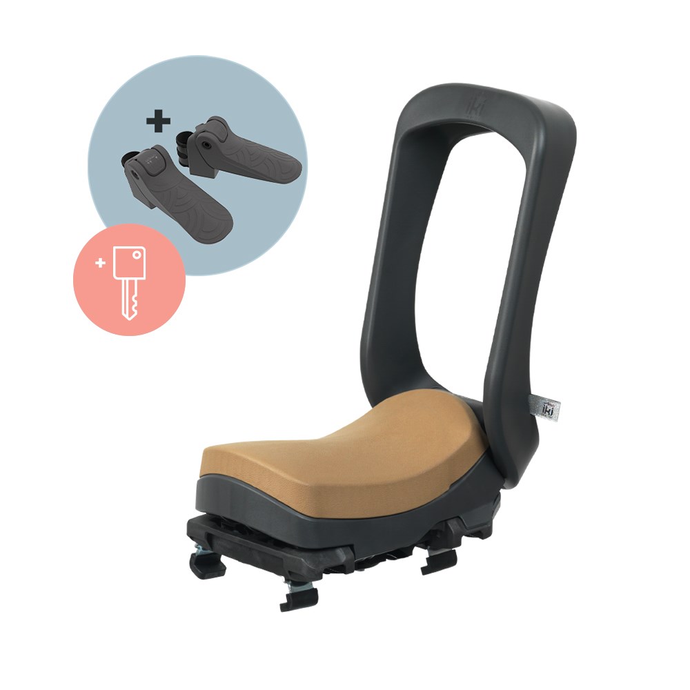 Dječja sjedalica za bicikl URBAN IKI Junior (5-10 god, do 35 kg, montaža na prtljažnik) Crno/Smeđa-1