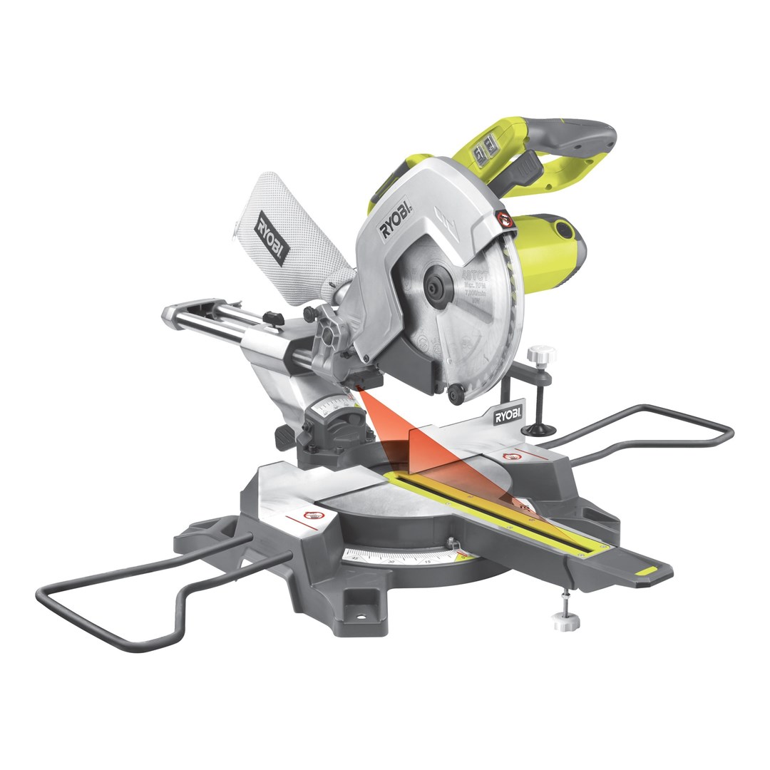 Potezna nagibna pila RYOBI EMS305RG (2200W, 305mm list pile, laser)-0