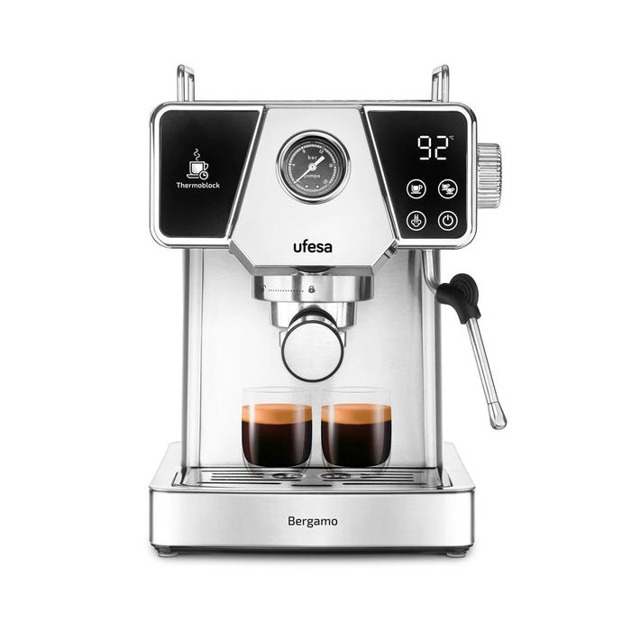 Espresso aparat UFESA Bergamo 20 barov pritiska, Thermoblock, penilac mleka-0