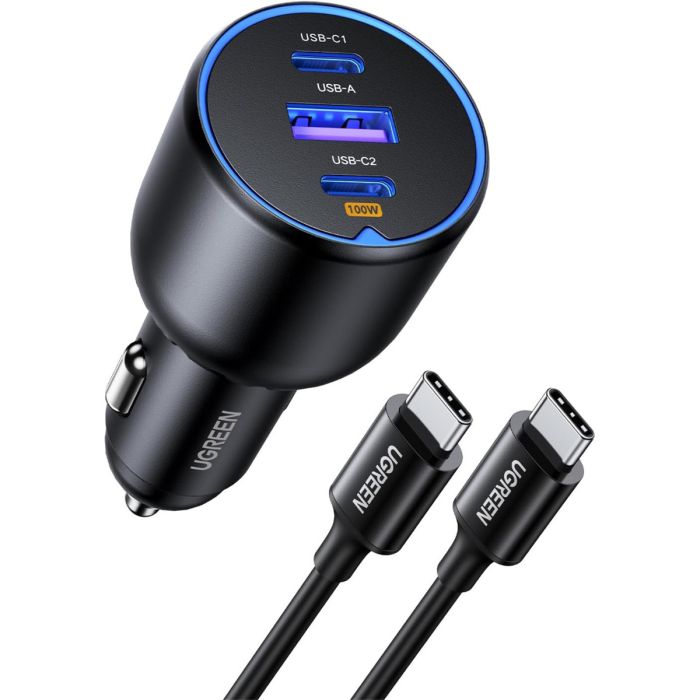 UGREEN 130W avtopolnilec z 1M USB-C kablom