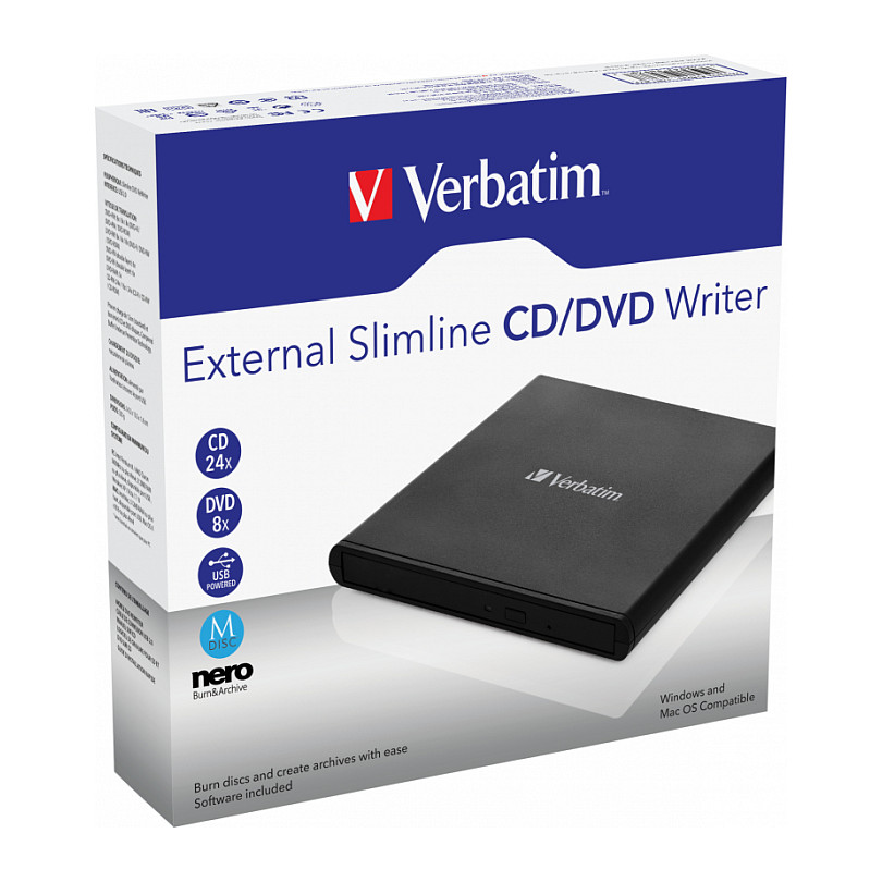 Eksterni CD/DVD Brenner VERBATIM Slimline (USB 2.0, bez Nero, retail)-2
