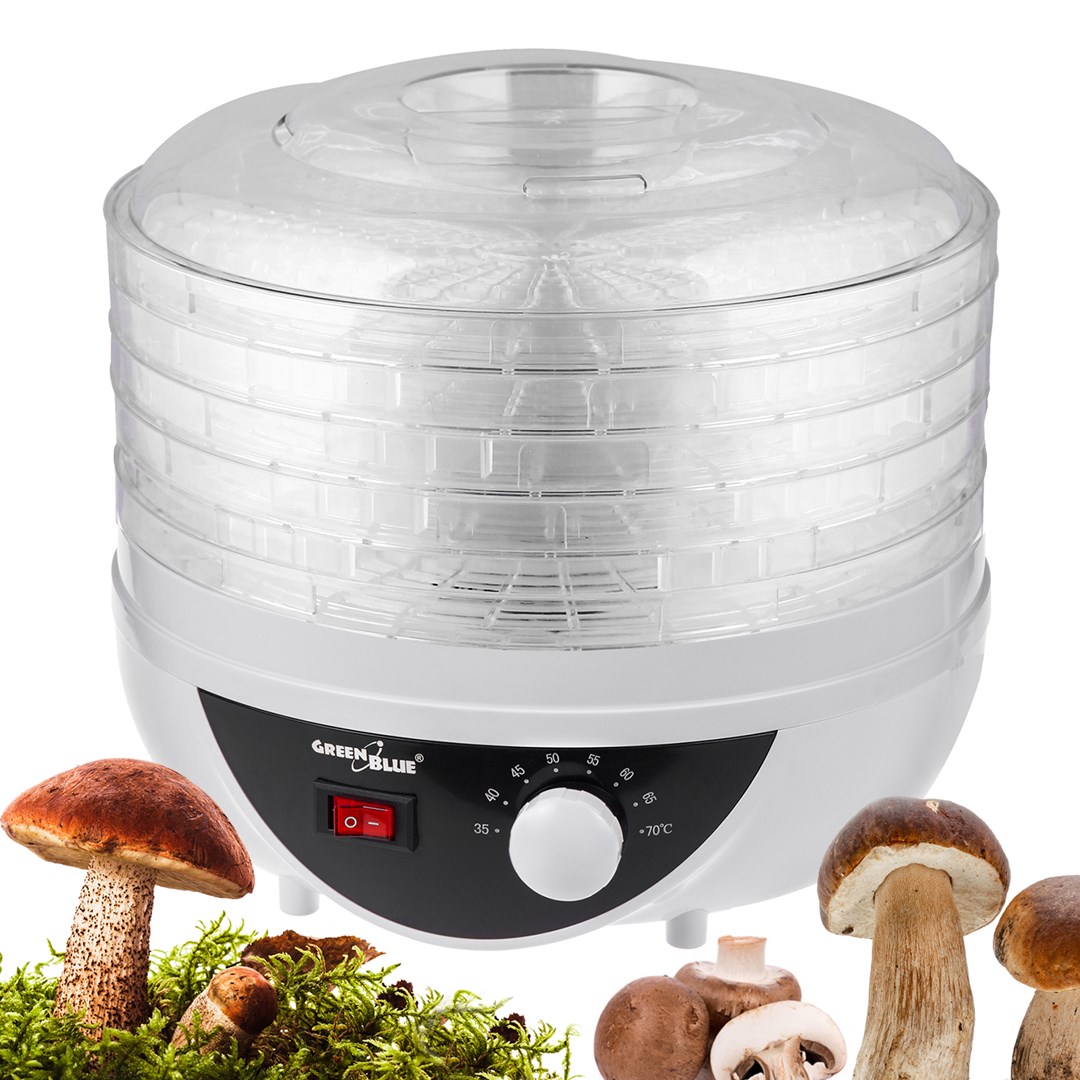 GreenBlue mushroom, vegetable and fruit dryer, 250W power, very quiet, 5 sieves, GB195-2