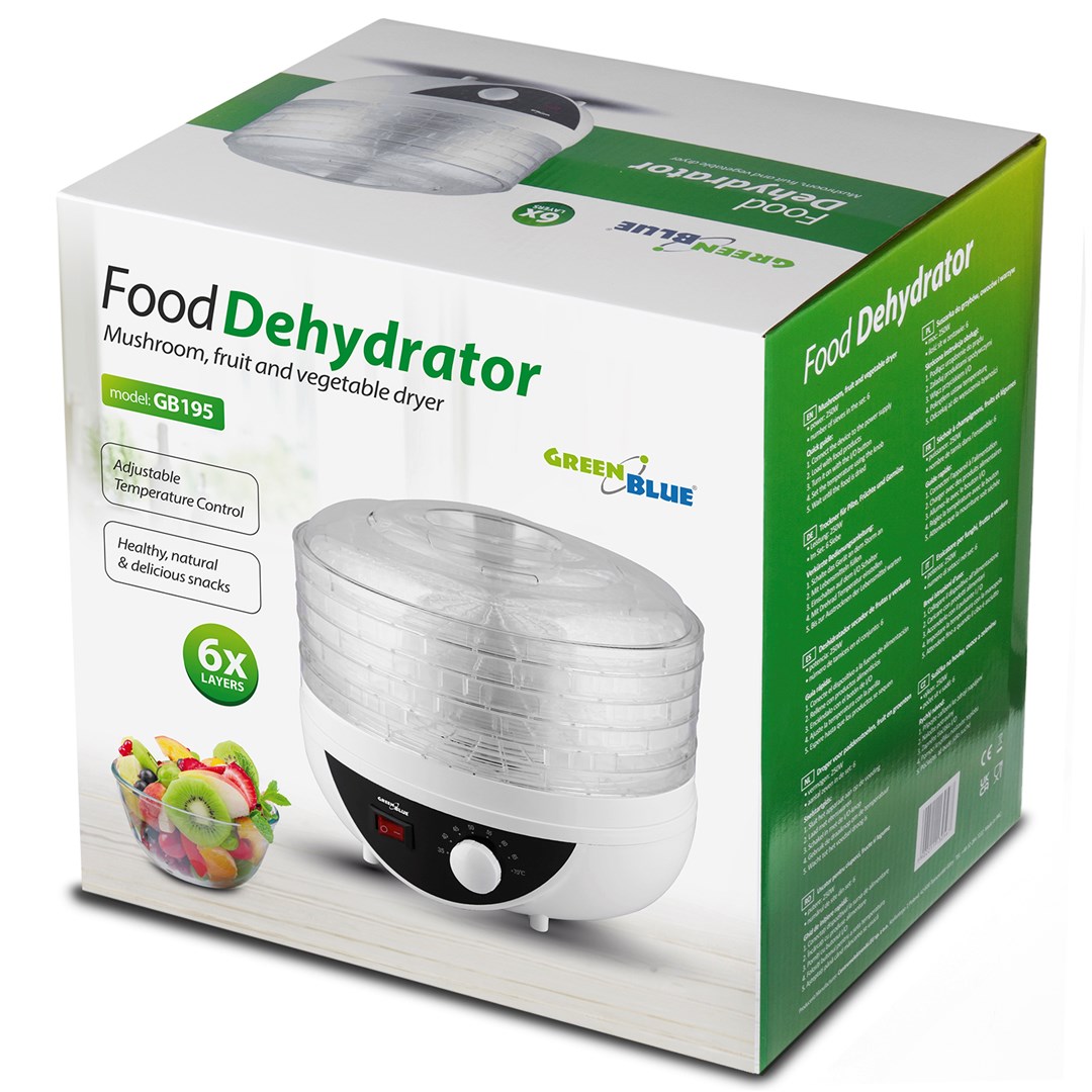 GreenBlue mushroom, vegetable and fruit dryer, 250W power, very quiet, 5 sieves, GB195-1