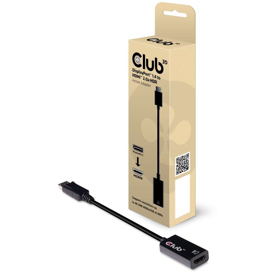 Adapter CLUB 3D DisplayPort 1.4 to HDMI 2.0b HDR Active-1
