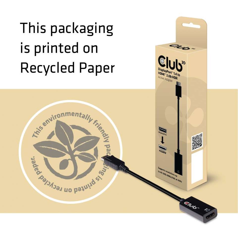 Adapter CLUB 3D DisplayPort 1.4 to HDMI 2.0b HDR Active-4