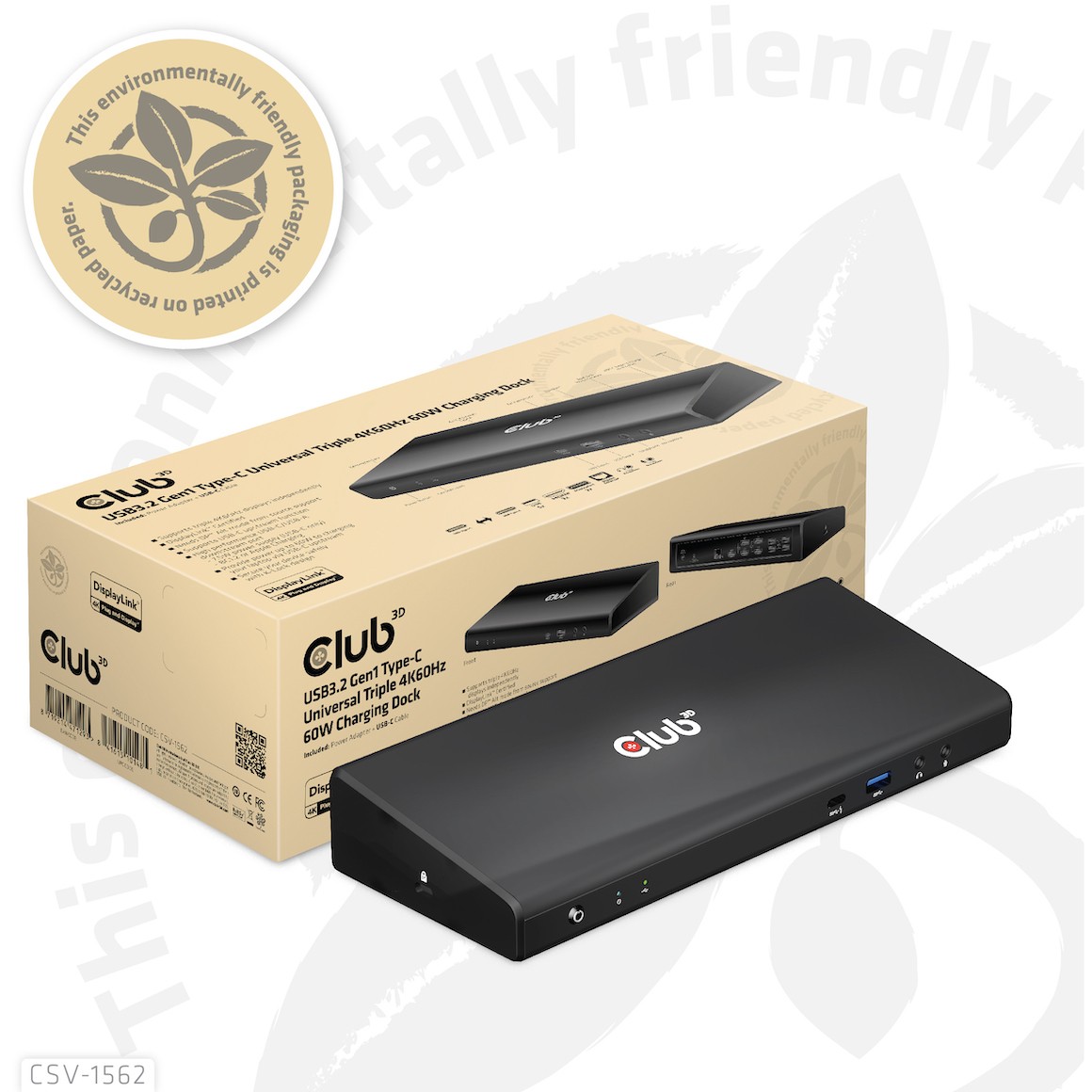 Docking Station CLUB 3D CSV-1562 USB3.2 Gen1 Type-C Triple 4K30Hz