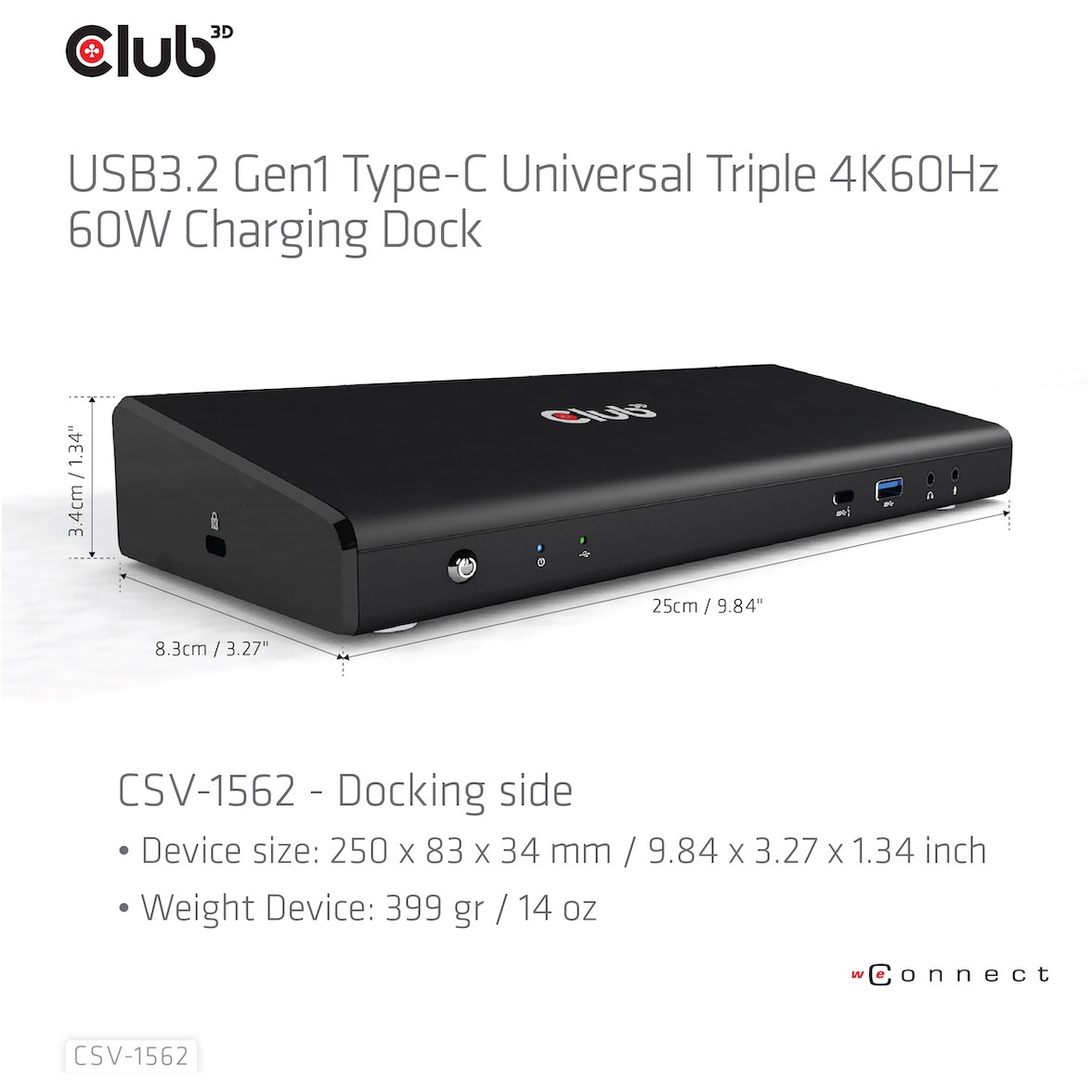 Docking Station CLUB 3D CSV-1562 USB3.2 Gen1 Type-C Triple 4K30Hz-6