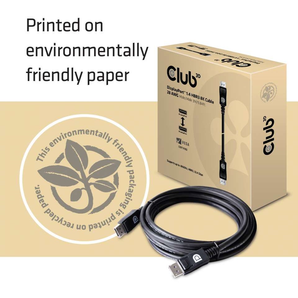 Kabel CLUB3D DisplayPort 1.4 HBR3 8K 28AWG 3m M/M-4