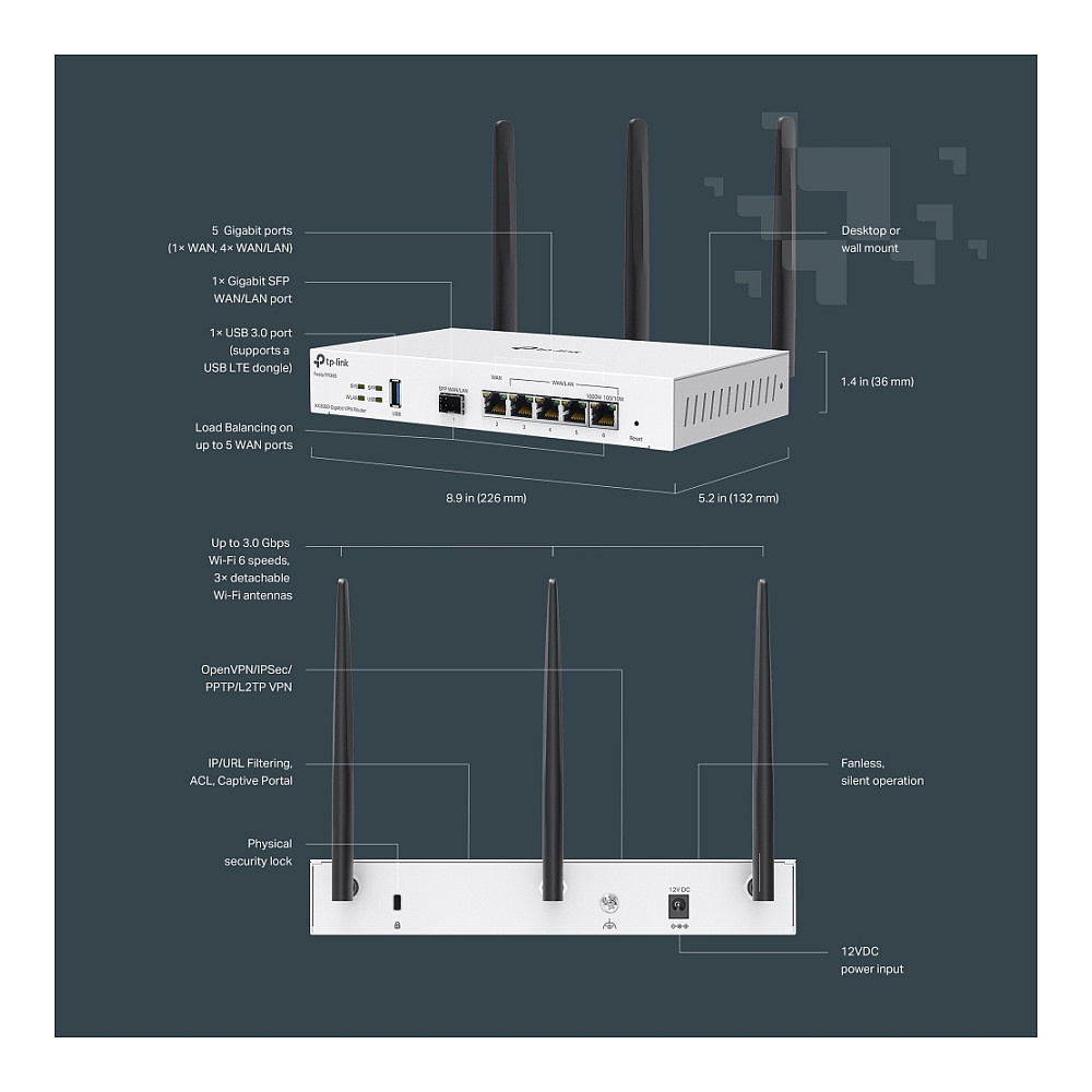 Router TP-LINK Festa FR365 Gigabit VPN-Router (AX3000)-7