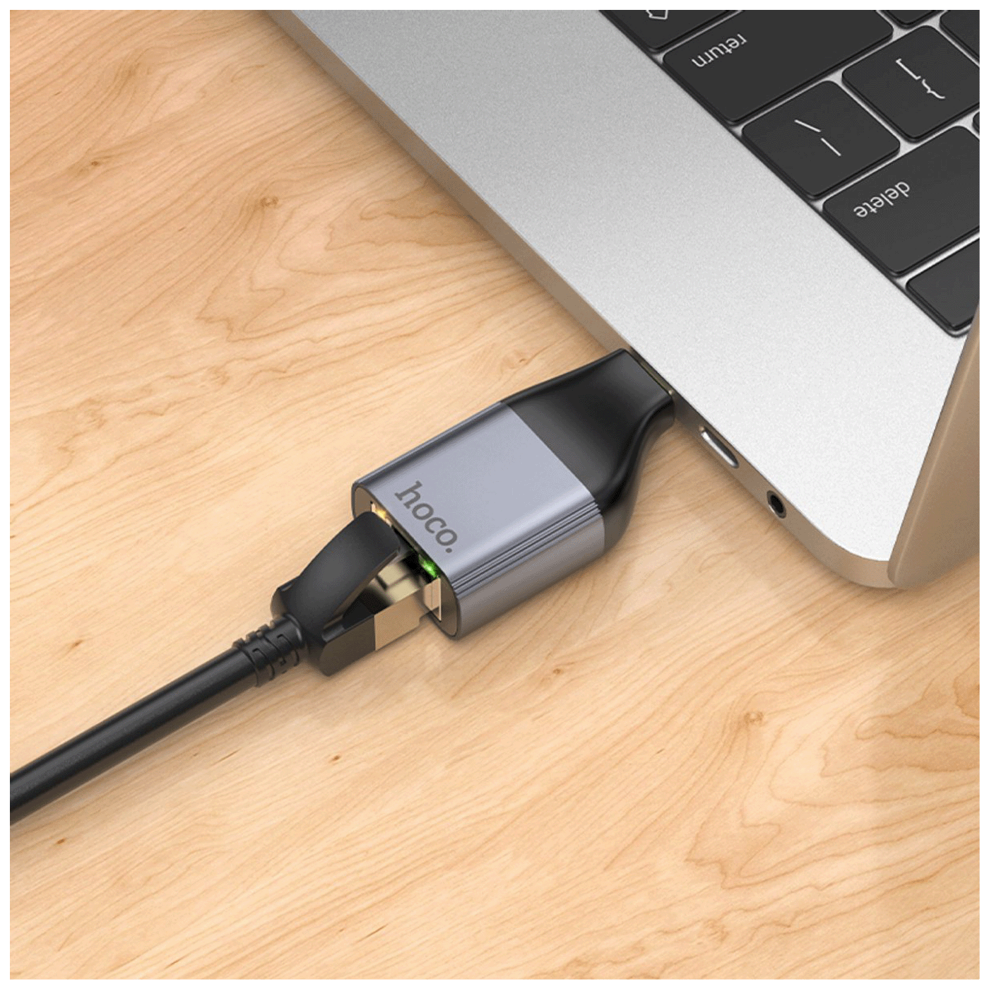 hoco. Adapter USB type C na LAN - UA35-4