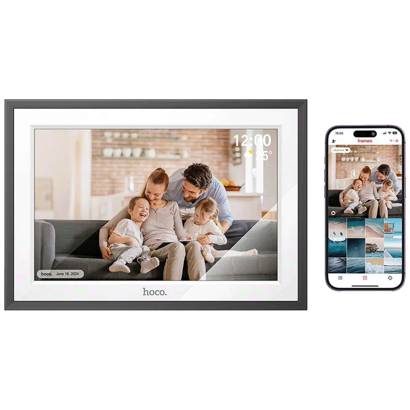 hoco. Digitalni foto okvir 10", LCD touch panelWiFi, microUSB - HI13-5