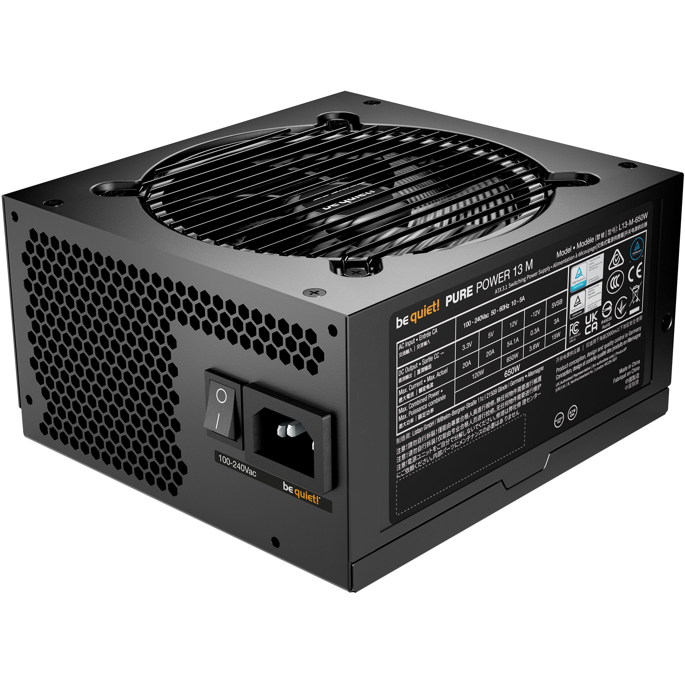 Napajanje BE QUIET! Pure Power 13 M (650W, 20+4 pin ATX, ATX, Crna)-2