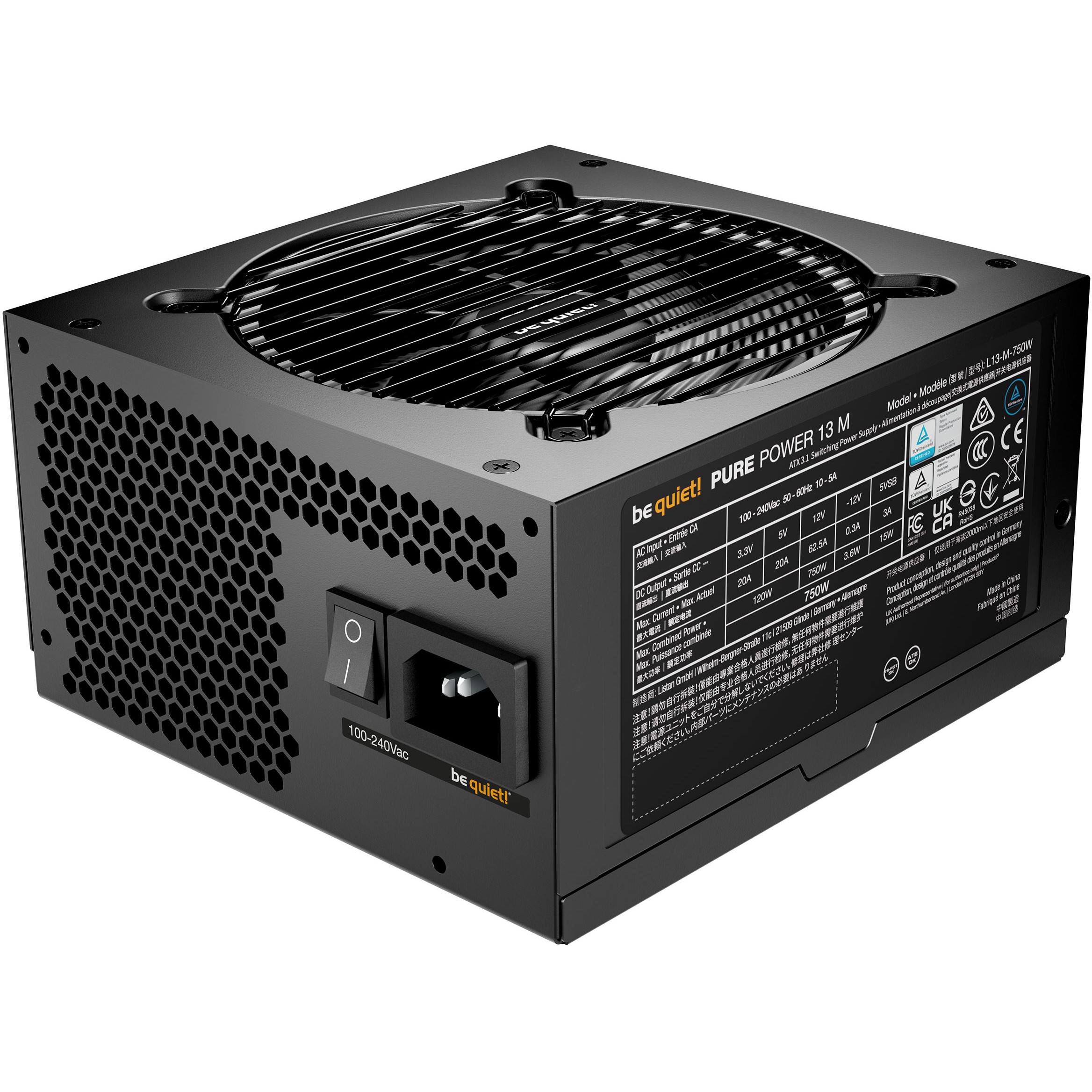 Napajanje BE QUIET! Pure Power 13 M (750W, 20+4 pin ATX, ATX, Crna)-2
