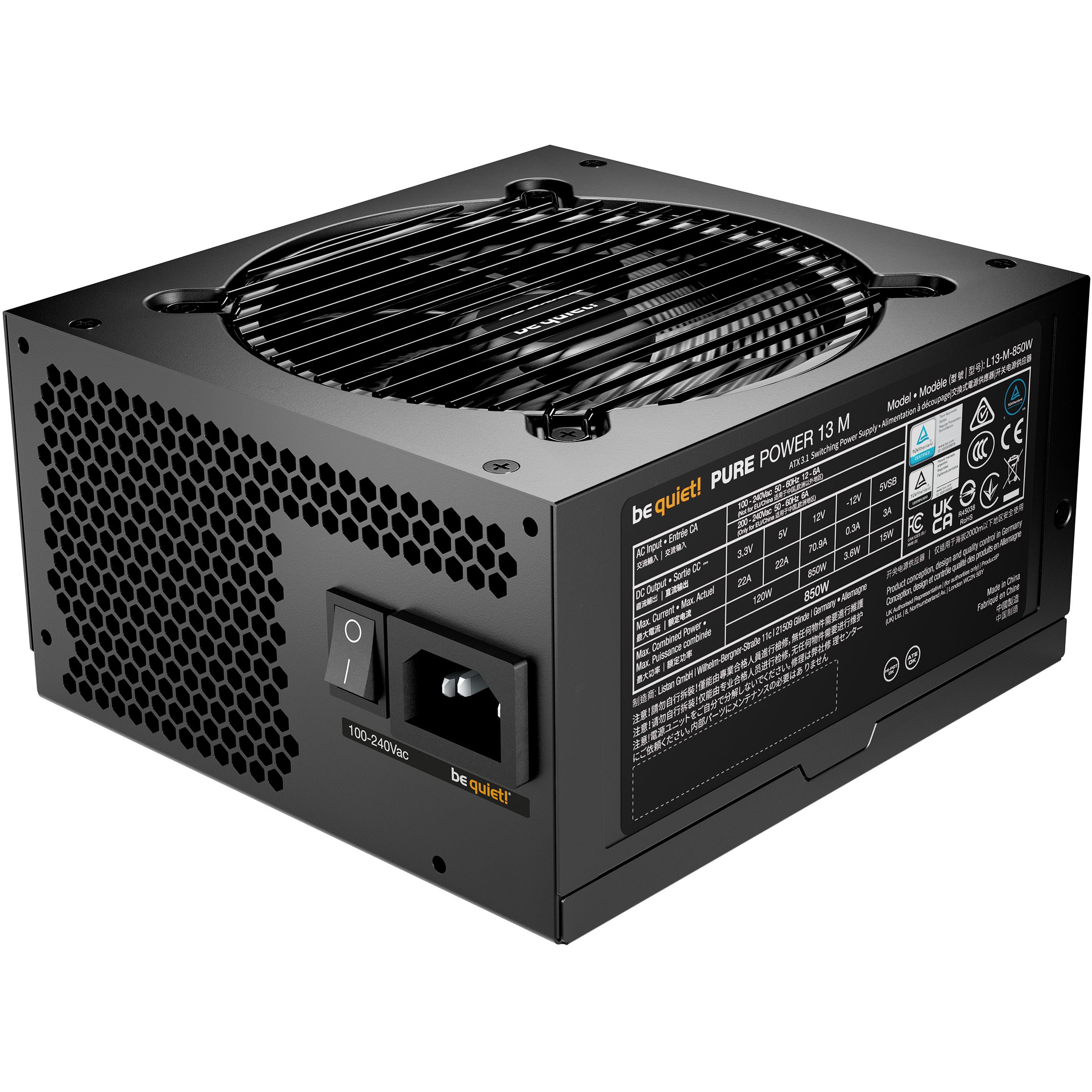 Napajanje BE QUIET! Pure Power 13 M (850W, 20+4 pin ATX, ATX, Crna)-2