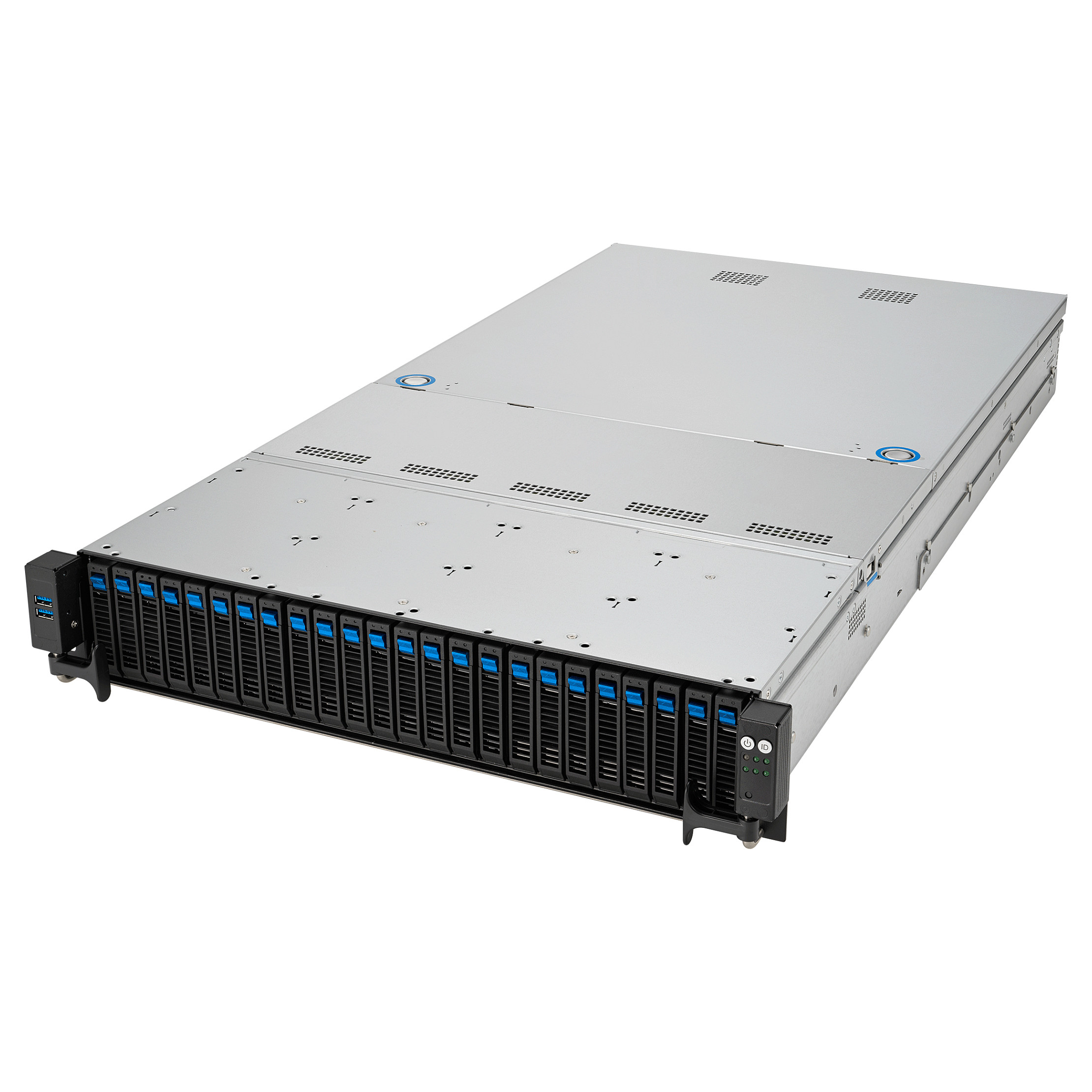 Platforma Asus Rack ASUS RS521A-E12-RS24U (AMD Epyc 9005/9004, 16x NVMe, 8x SATA HS, 2xM.2, 2x1Gbe, IPMI, 1+1 2000W)
