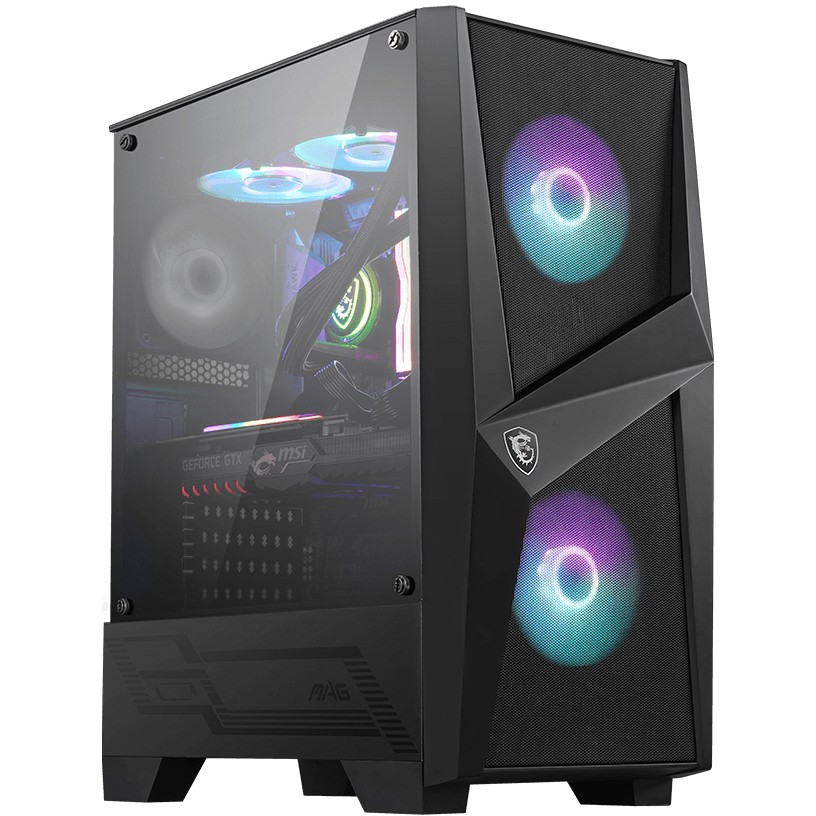 Kućište MSI MAG FORGE 100M (mid tower, crno, kaljeno staklo, rgb ventilatori)-0