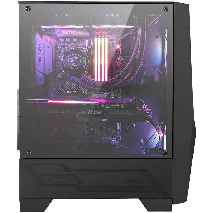 Kućište MSI MAG FORGE 100M (mid tower, crno, kaljeno staklo, rgb ventilatori)-1