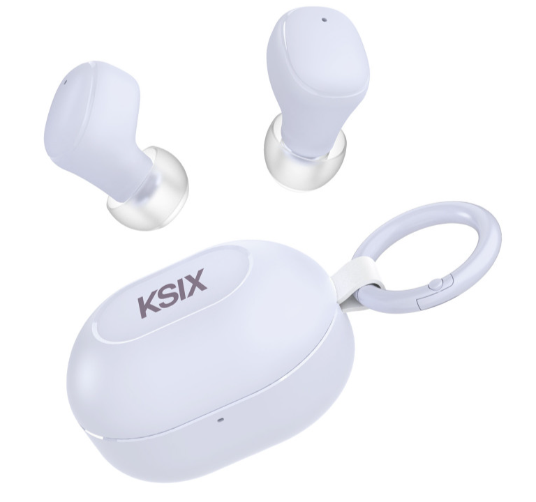 Slušalice bežične KSIX Neutron, USB-C, kopča za karabiner, baterija 4h+16h, ljubičaste-0