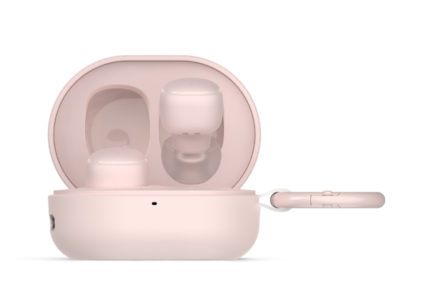 Slušalice bežične KSIX Neutron, USB-C, kopča za karabiner, baterija 4h+16h, roze-2