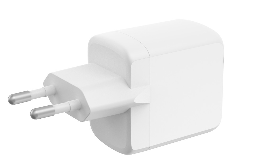 Adapter KSIX Gan ultrabrzi 45W PD & PPS, 1 x USB-C + 1 x USB-A, bijeli-2