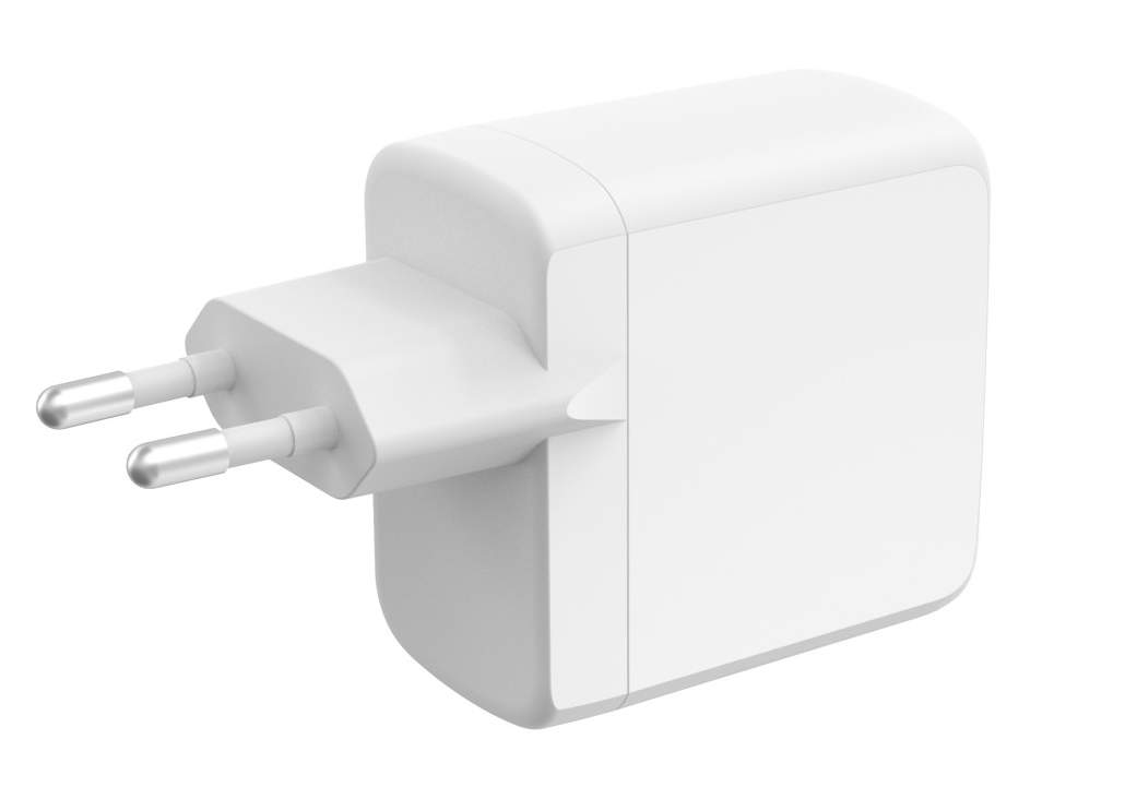 Adapter KSIX Gan ultrabrzi 65W PD & PPS, 2 x USB-C + 1 x USB-A, bijeli-0